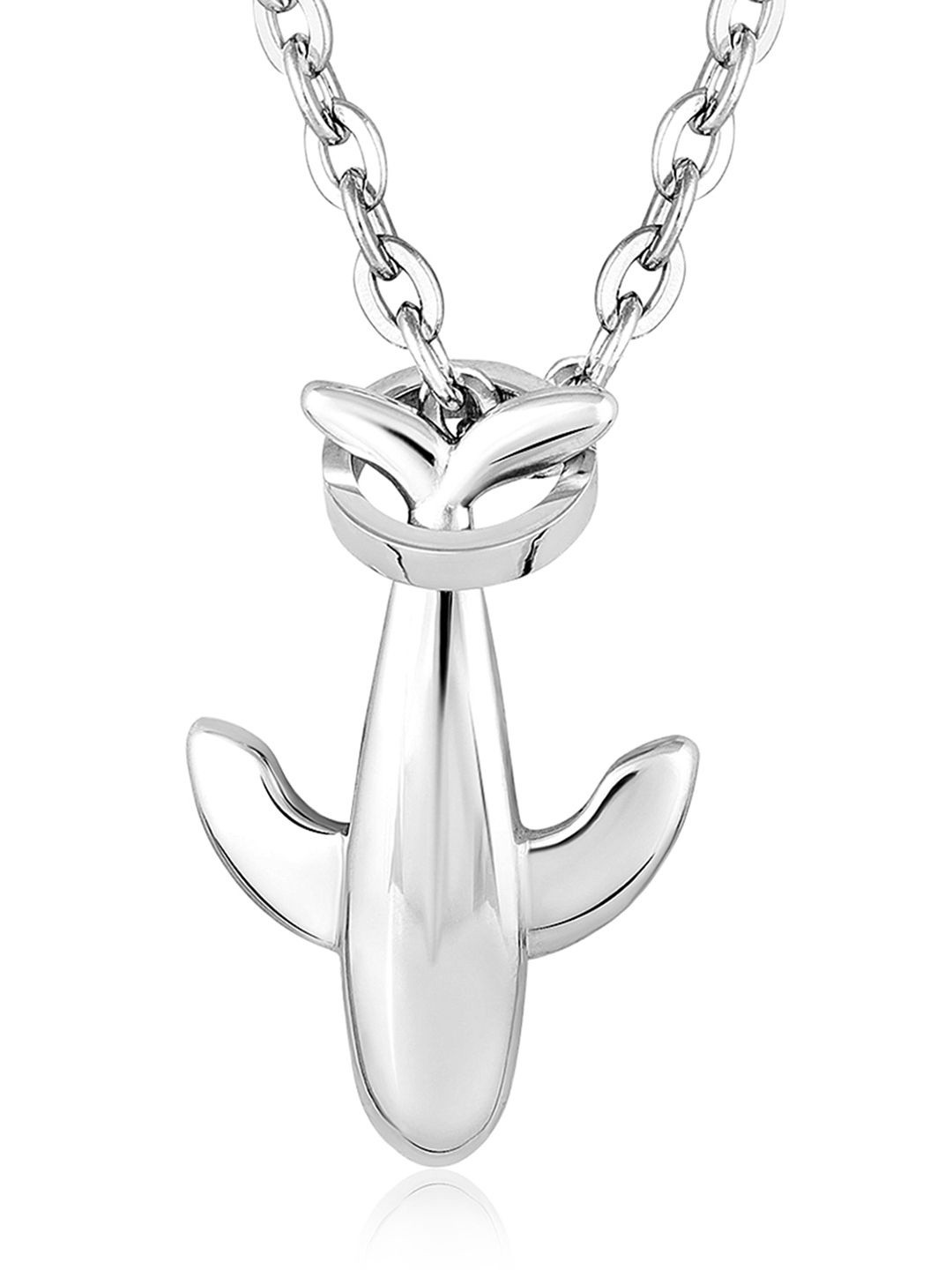 Peora Silver-Plated dolphin Shape Pendant And Chain