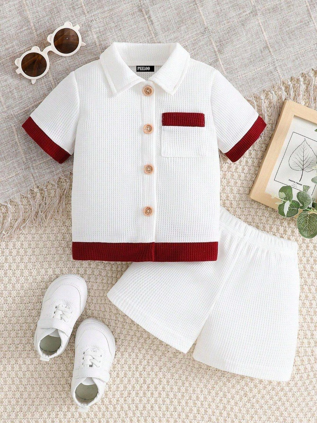 Greenland Ecostrwz Unisex Kids Colourblocked Shirt with Shorts