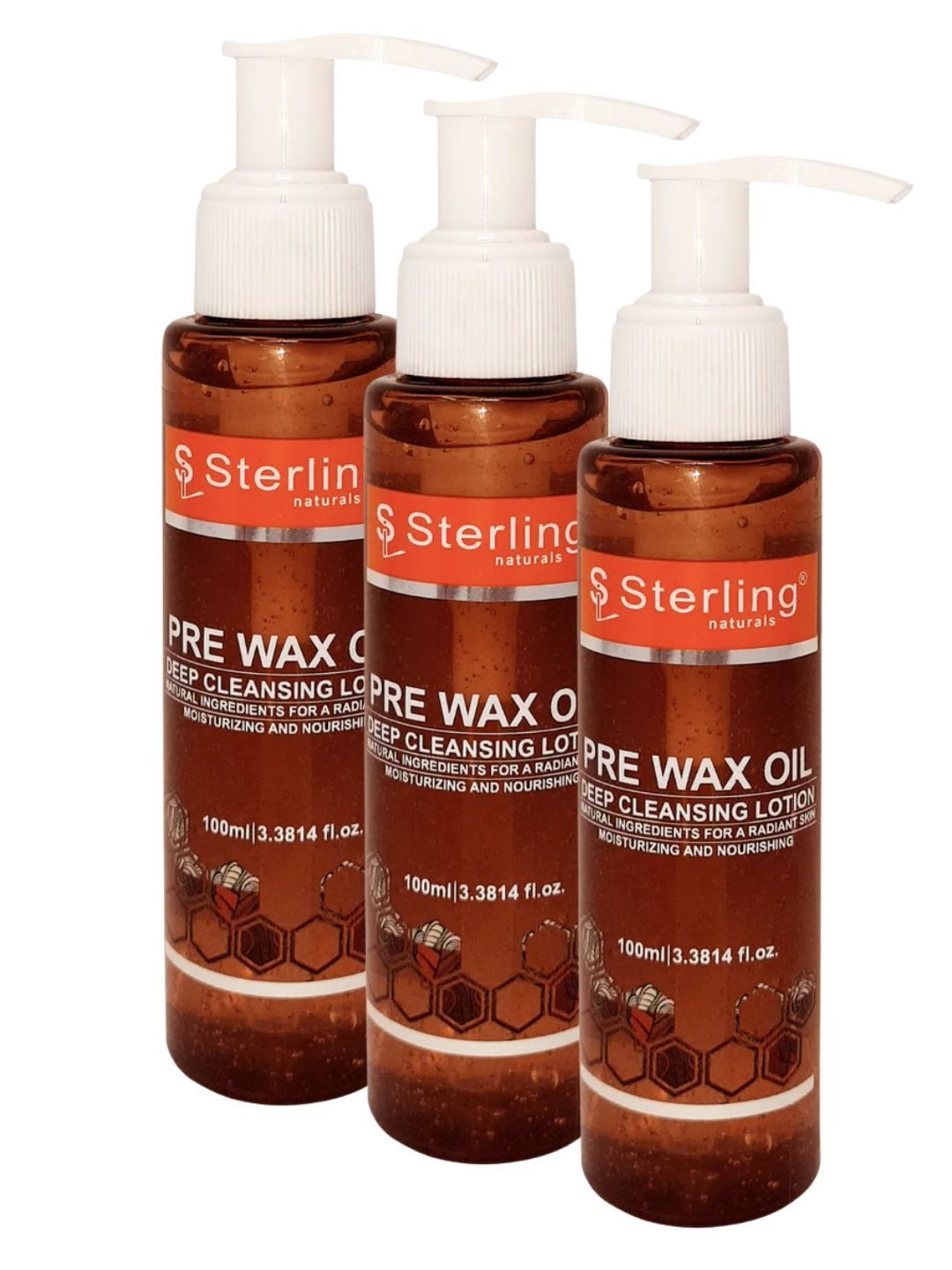 Sterling Naturals Set Of 3 Non-Greasy Formula Pre Wax Oil - 100 ml Each