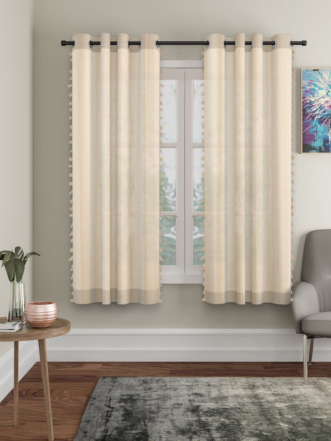 HOSTA HOMES Beige Window Curtain