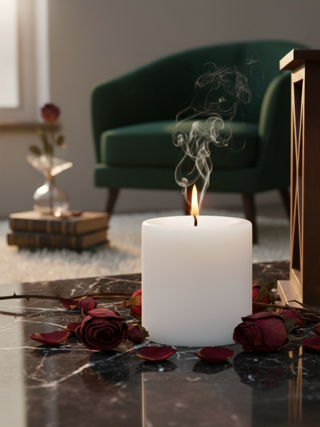 Garden Deco White 1 pieces Scented Round Pillar Candle