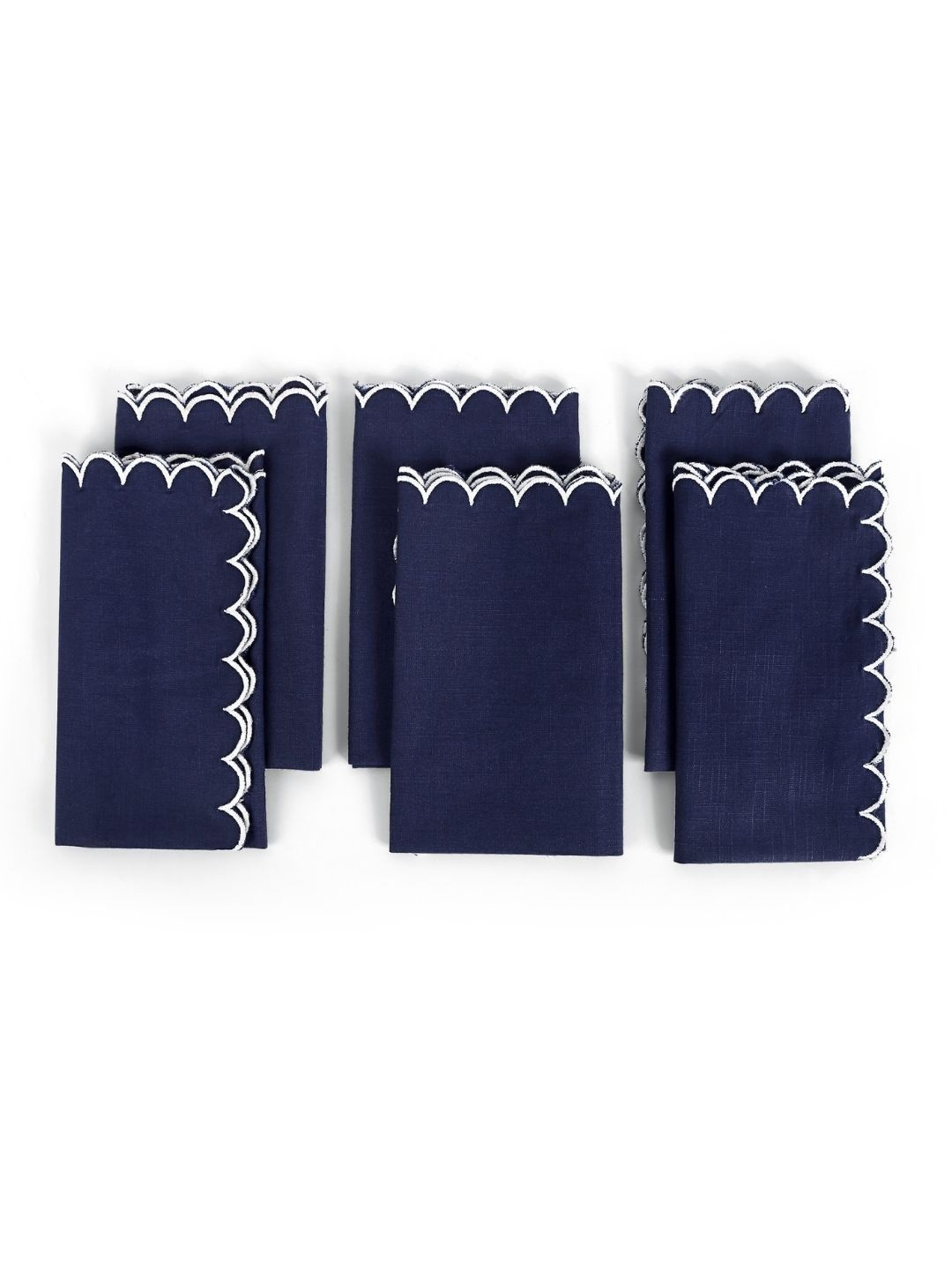 fingercraft Set of 6 Cotton Scallop Table Napkin