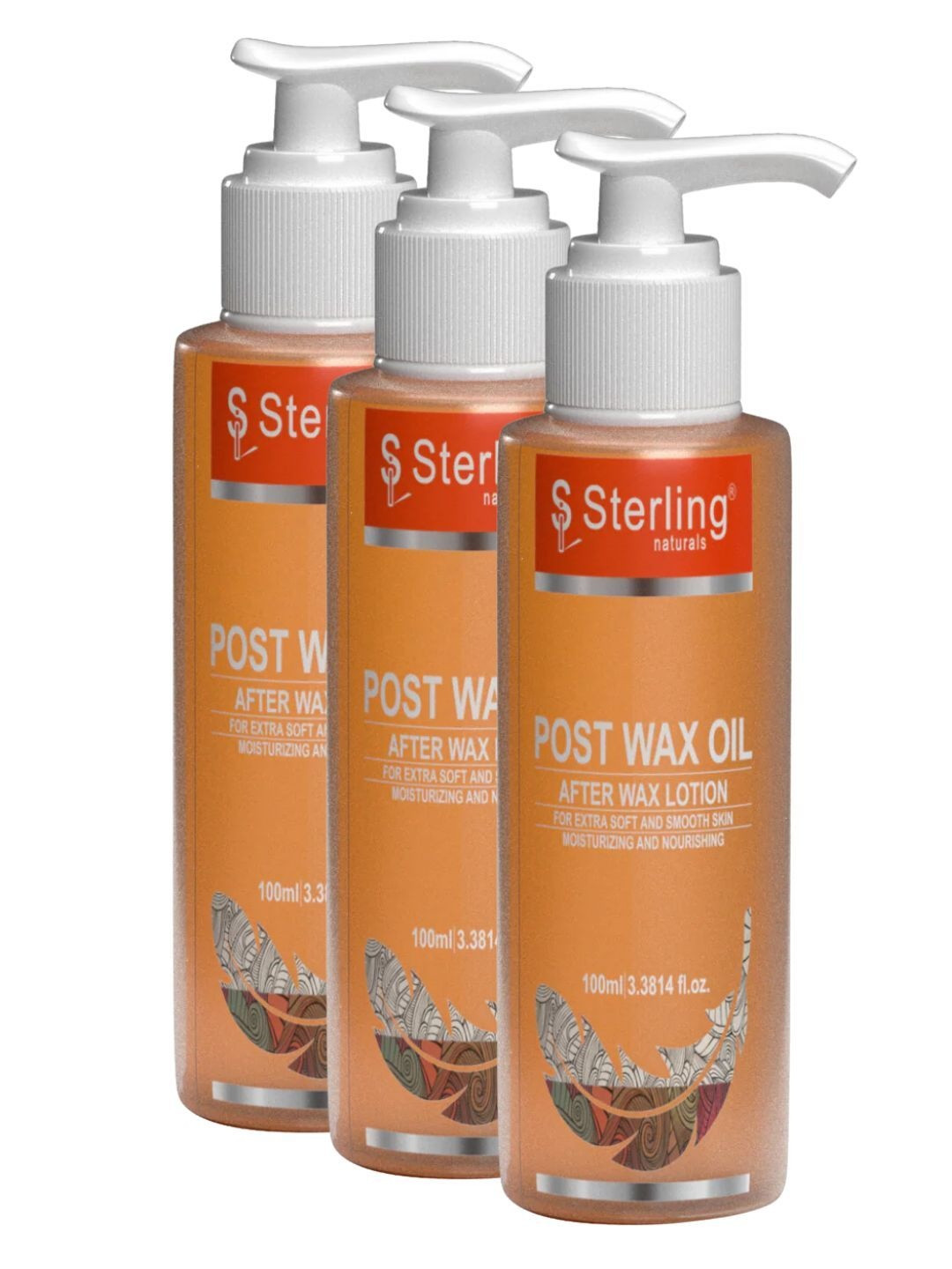 Sterling Naturals Set Of 3 Post Wax Oil To Calm Redness - 100 ml Each