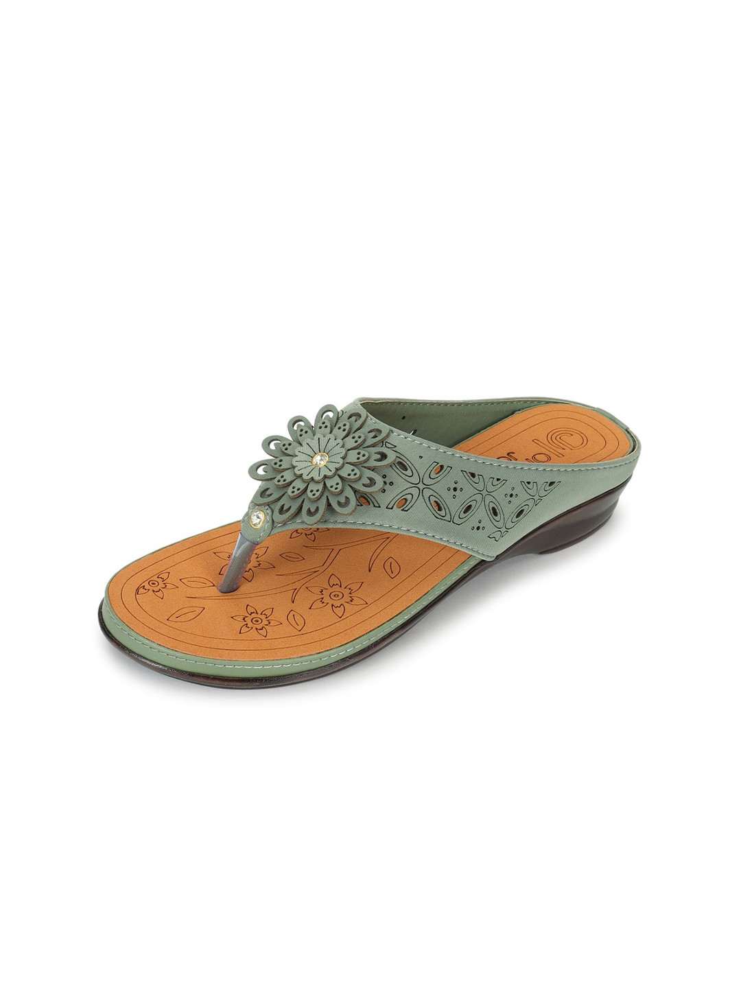 ORTHO JOY Patterned Cushioned Footbed Sandals