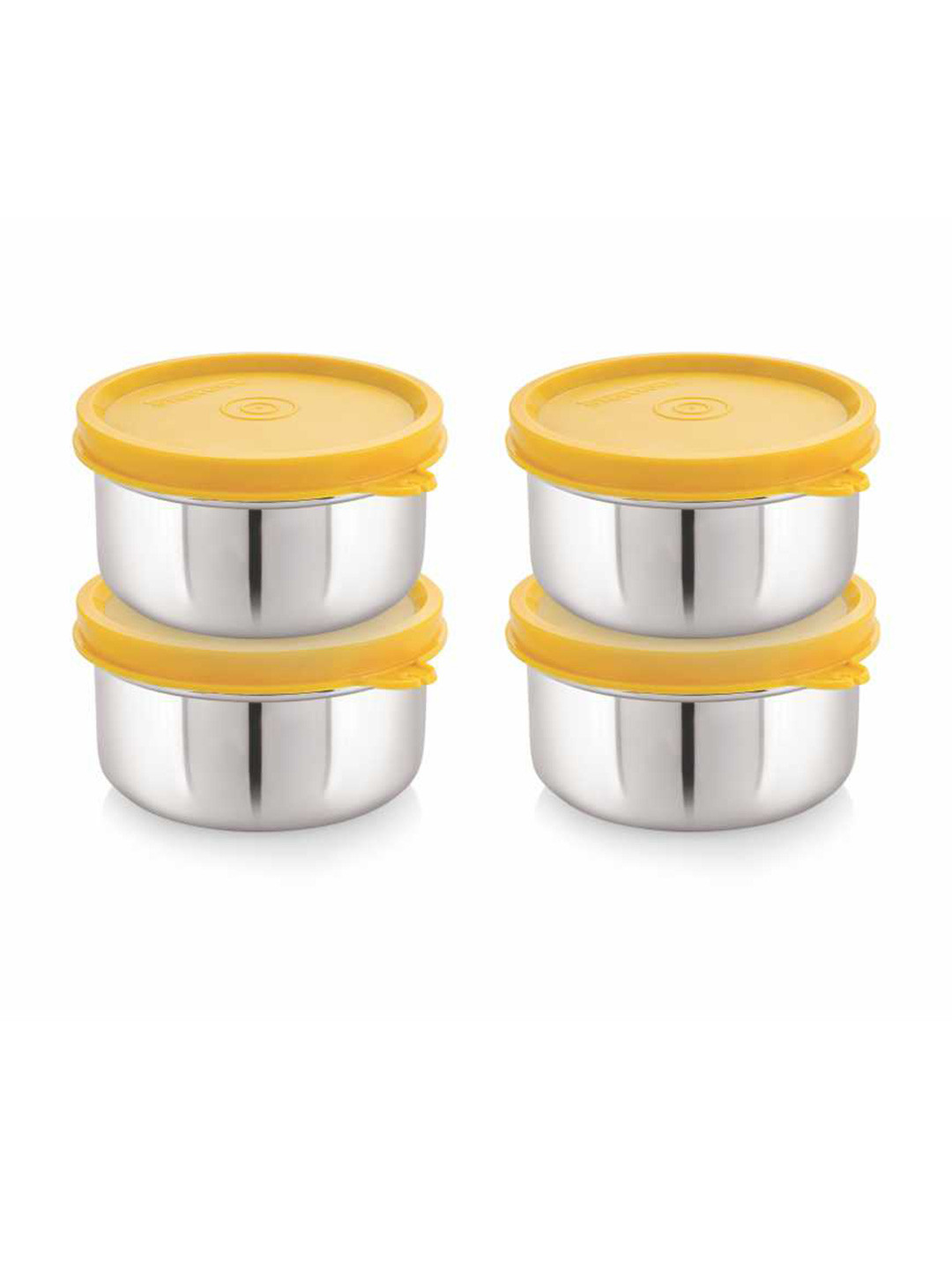 STEELLOCK Yellow 4 Pieces Leak Resistant Airtight Stainless Steel Lunch Box