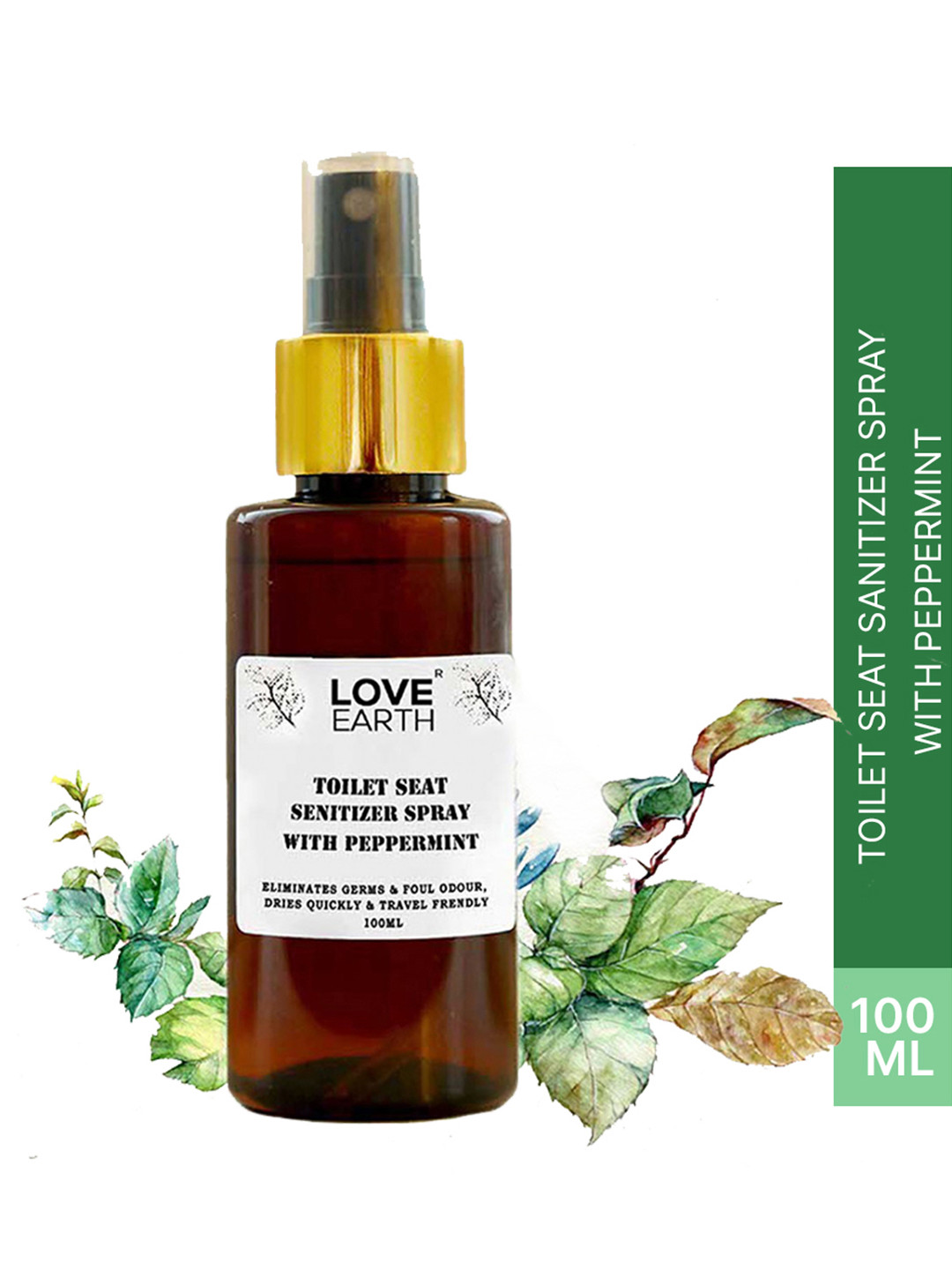 LOVE EARTH Toilet Seat Sanitizer Spray with Peppermint - 100ml