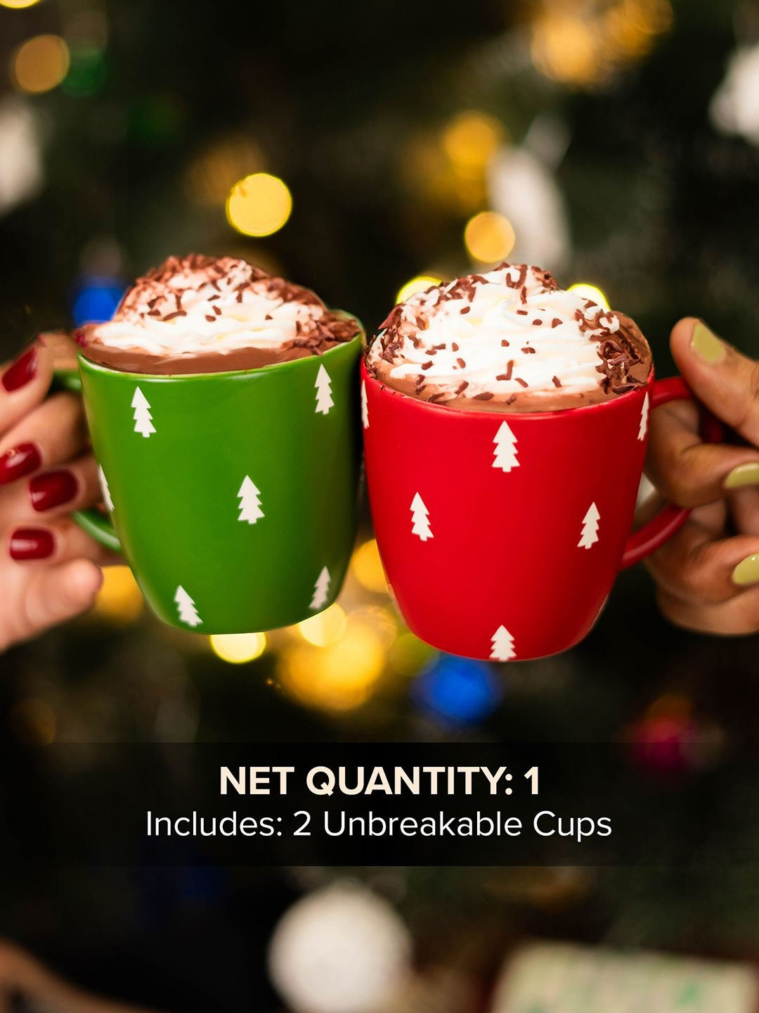 The Zappy Box Set Of 2 Printed Glossy Easy to Clean Dishwasher Safe Christmas Mugs