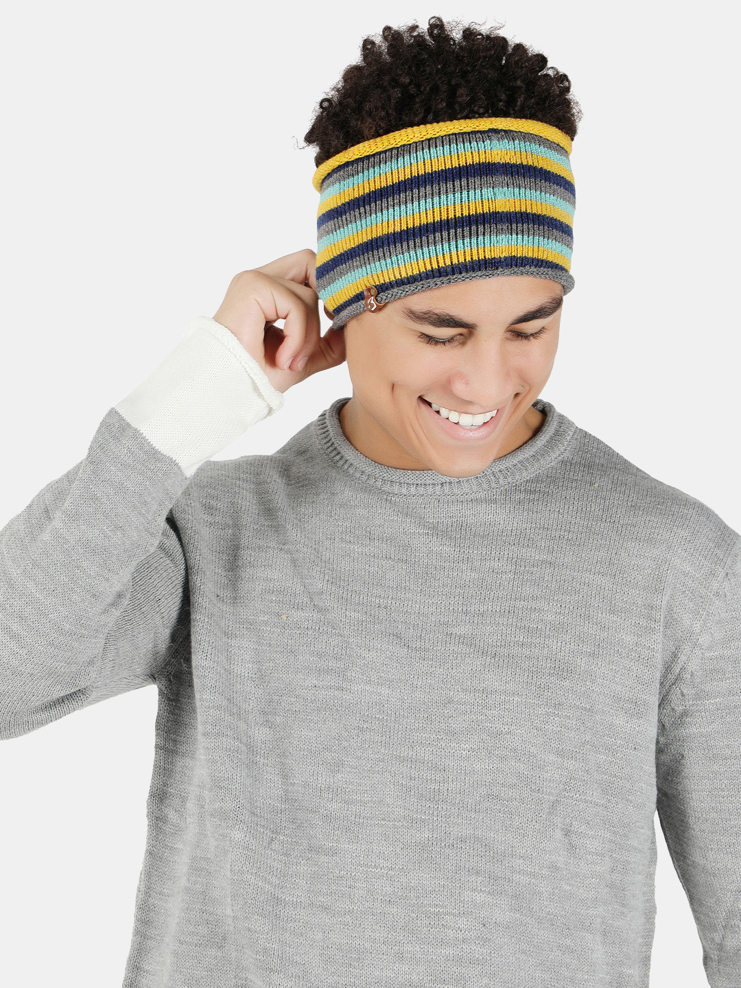 Bharatasya Striped Knit Woollen Headband Earwarmer