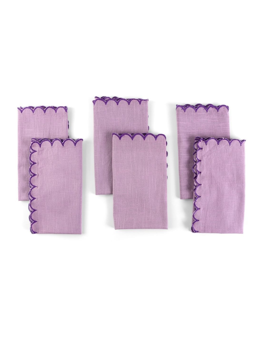 fingercraft 6-Pcs Lavender-Coloured Scallop Table Napkin