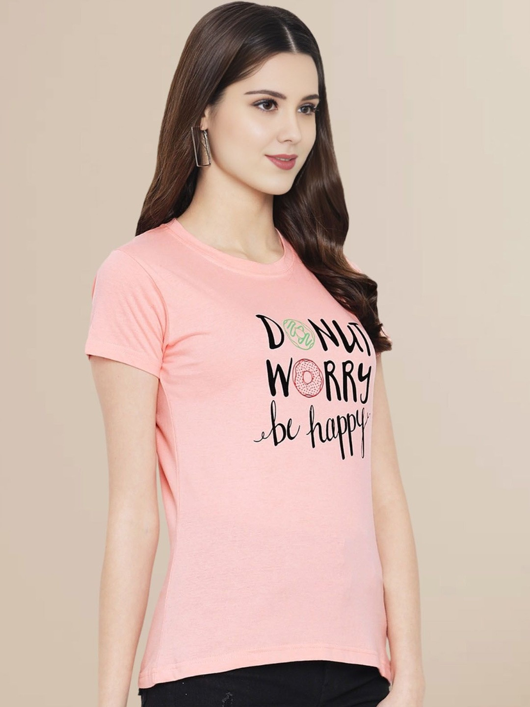 Moda Rapido Women Typography Printed Cotton Regular Fit T-Shirt