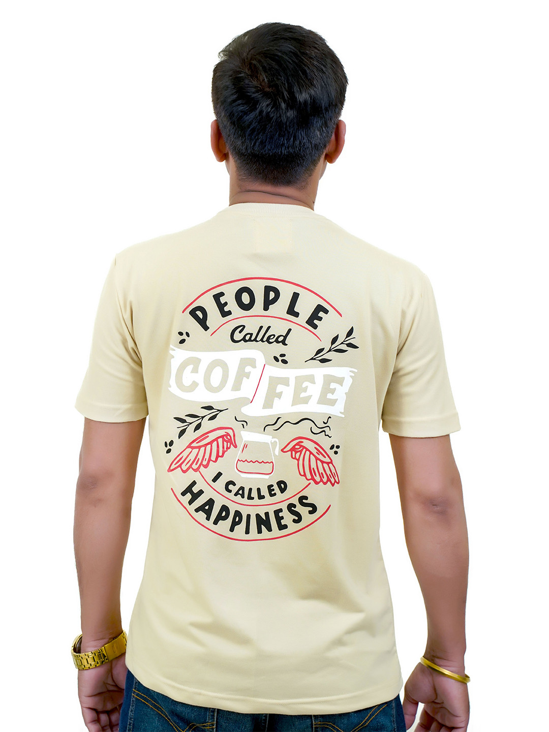 AMOGH BY HR Graphic Printed Round Neck Pure Cotton T-shirt