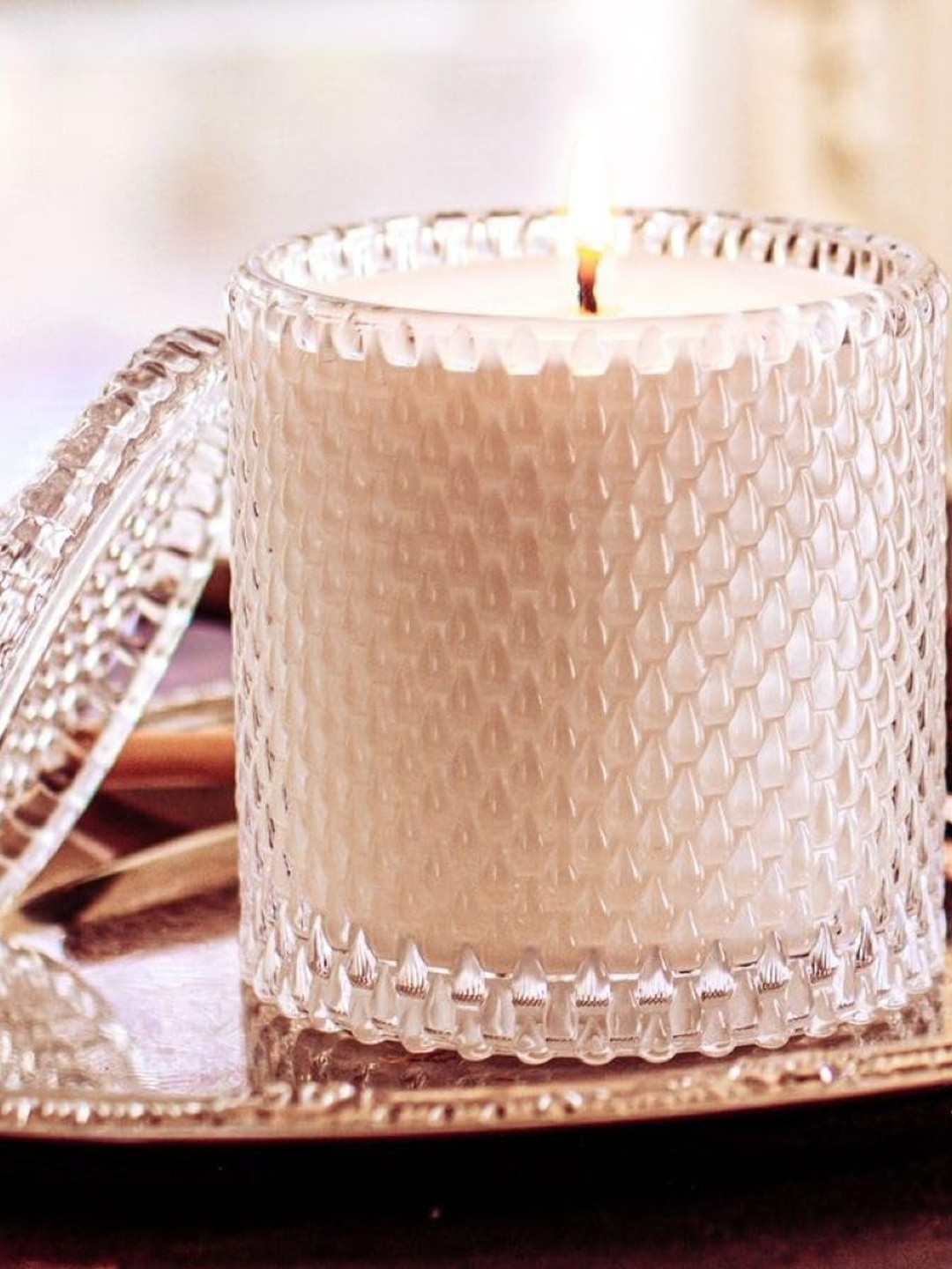 Garden Deco Unisex Elegant Vintage Glass Jar Candle