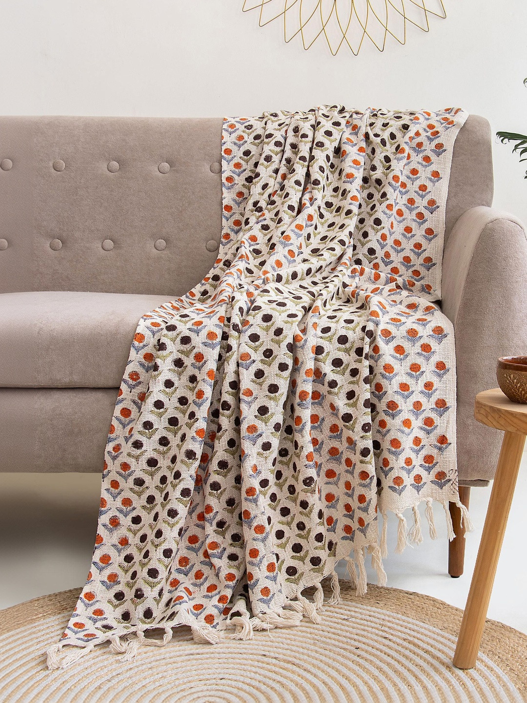 DMAASA Floral Printed Pure Cotton Throws