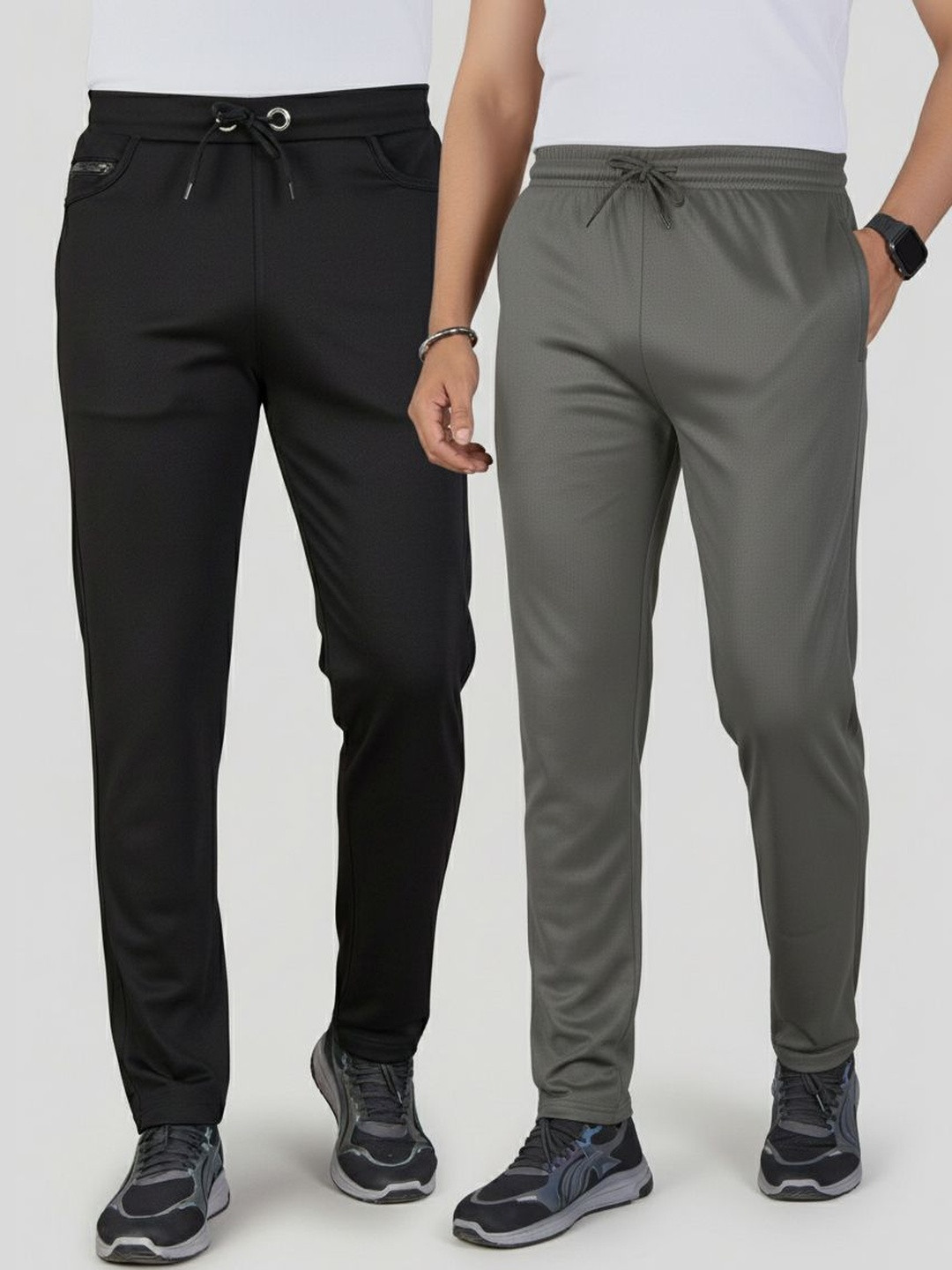 KAIDO Pack of 2 Mid Rise Track Pants