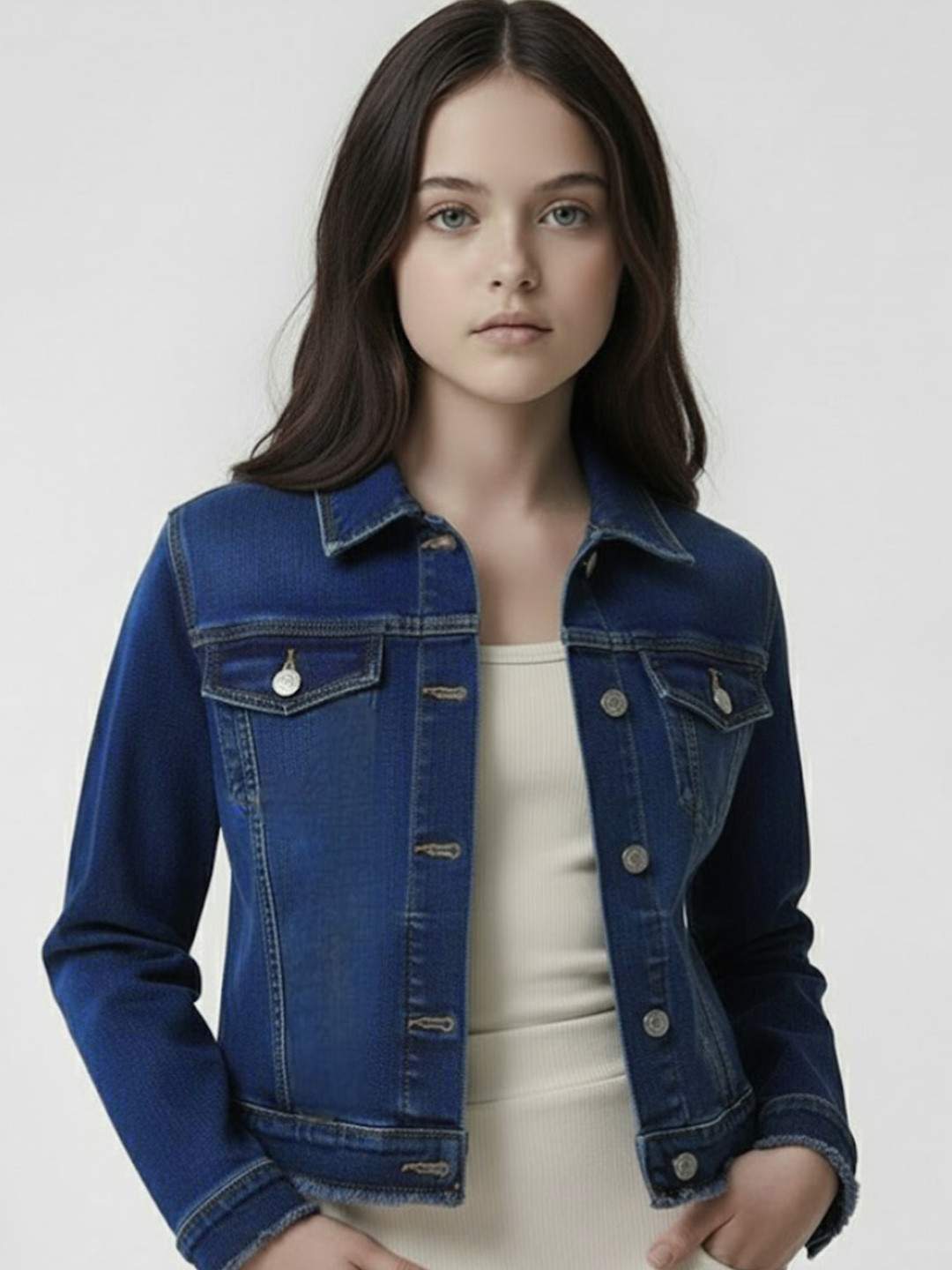 CLOTHIFY Girls Lightweight Denim Jacket