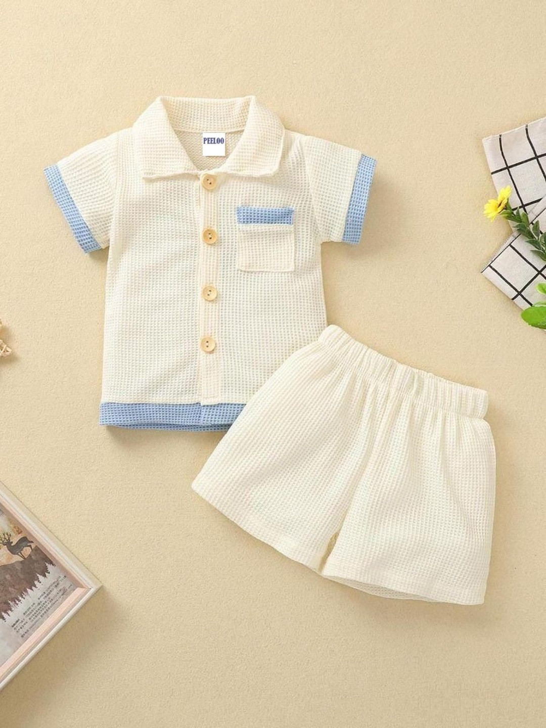 Greenland Ecostrwz Unisex Kids Colourblocked Shirt with Shorts