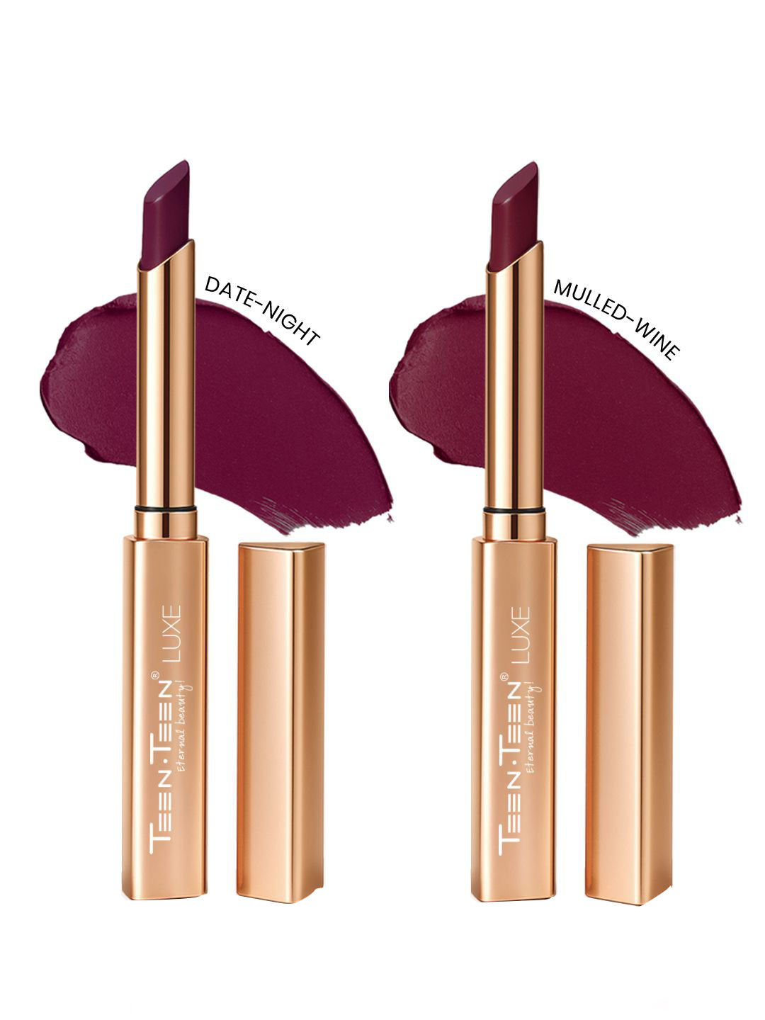 TEEN TEEN COSMETICS Set Of 2 Luxe Matte Lipstick - 1 g Each -Date Night-Mulled Wine