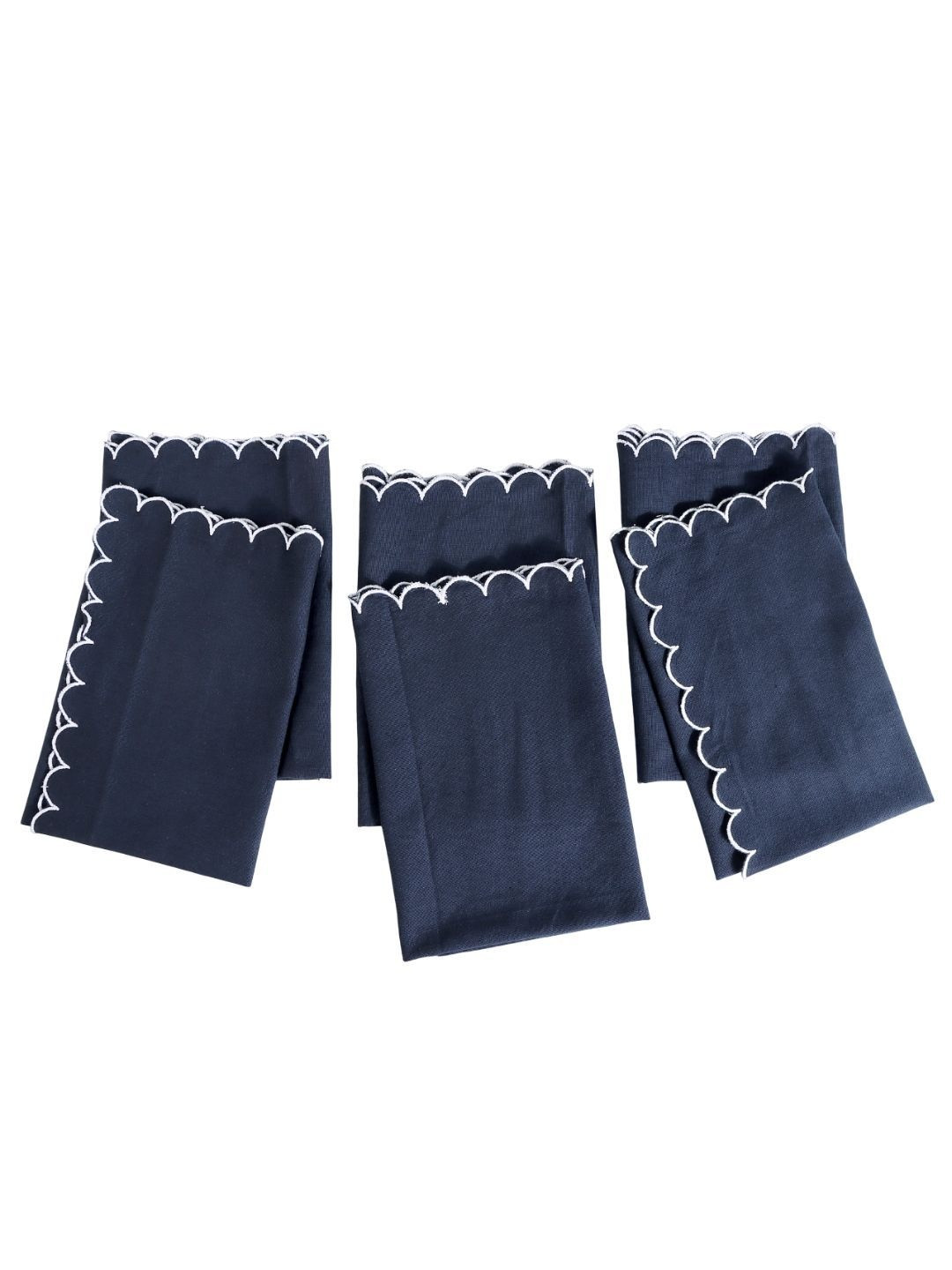 fingercraft Pack of 6 Scallop Table Napkin