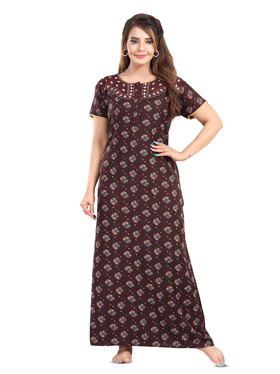 Lady Venom Printed Maxi Nightdress