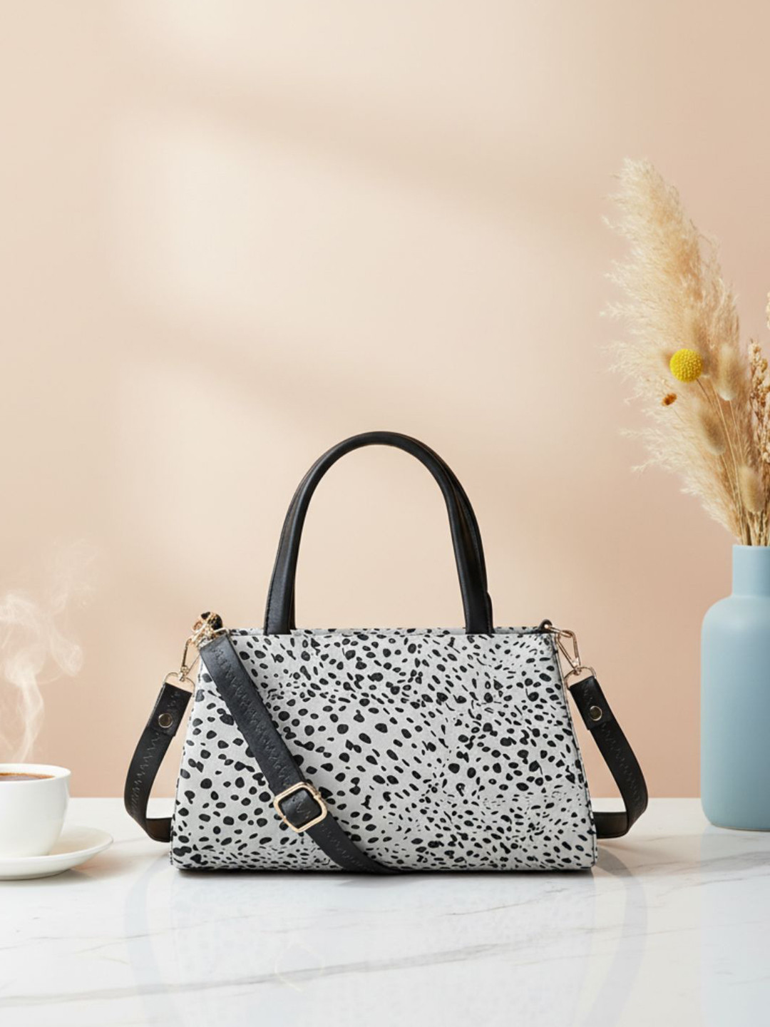 Flingo Animal Printed Leather Handheld Bag