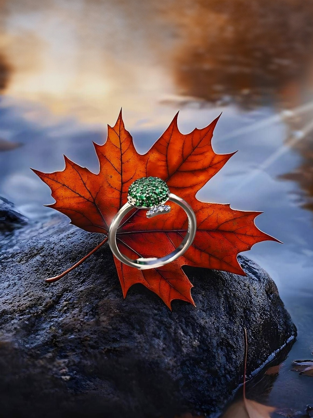 PARASMONI Stone-Studded Adjustable Finger Ring