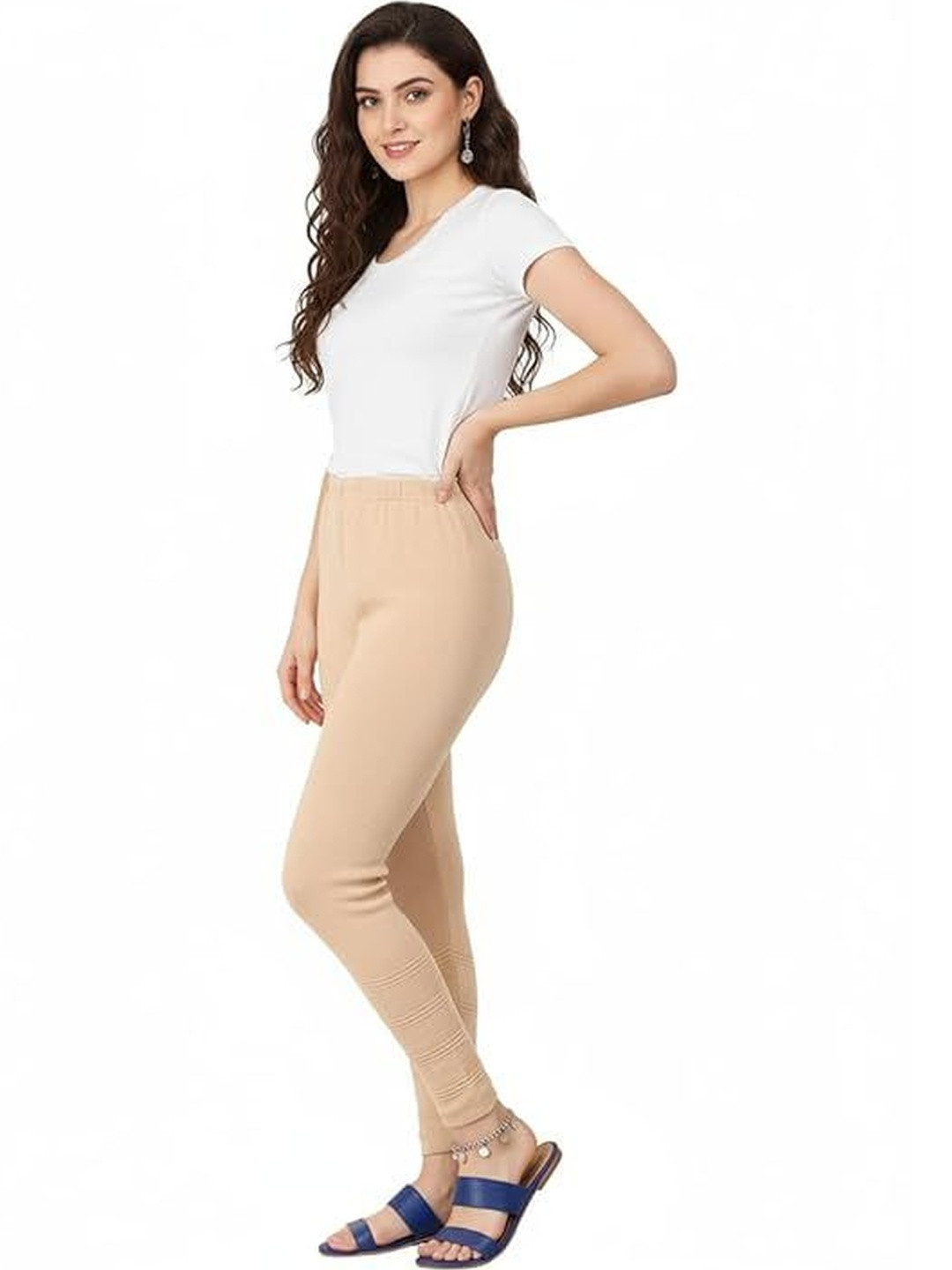 Thrifty Thread Women Wool High Rise Ankle Length Leggings