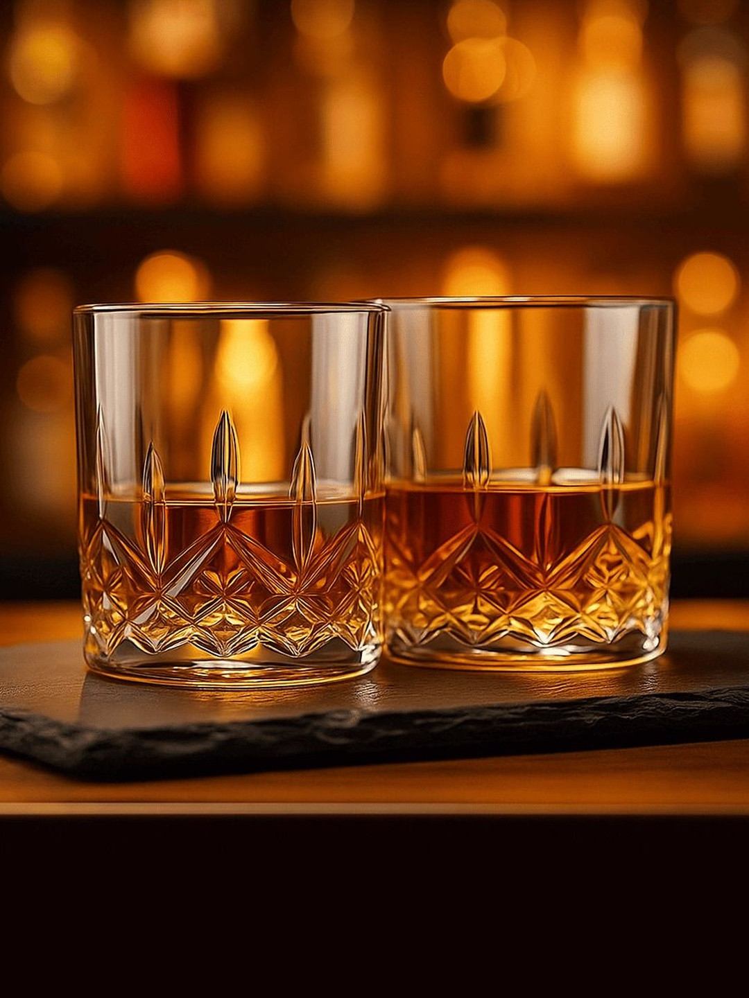 SIPIQUE Set Of 2 Dishwasher and Microwave Safe Whisky Bar Glass