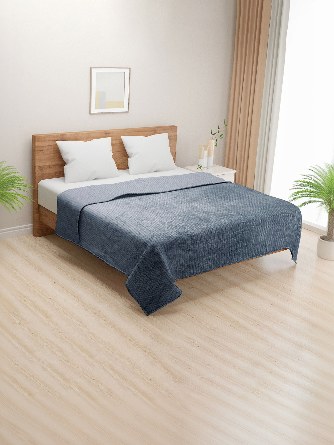 SWAYAM Grey Lightweight 233 GSM Embossed Double Dohar