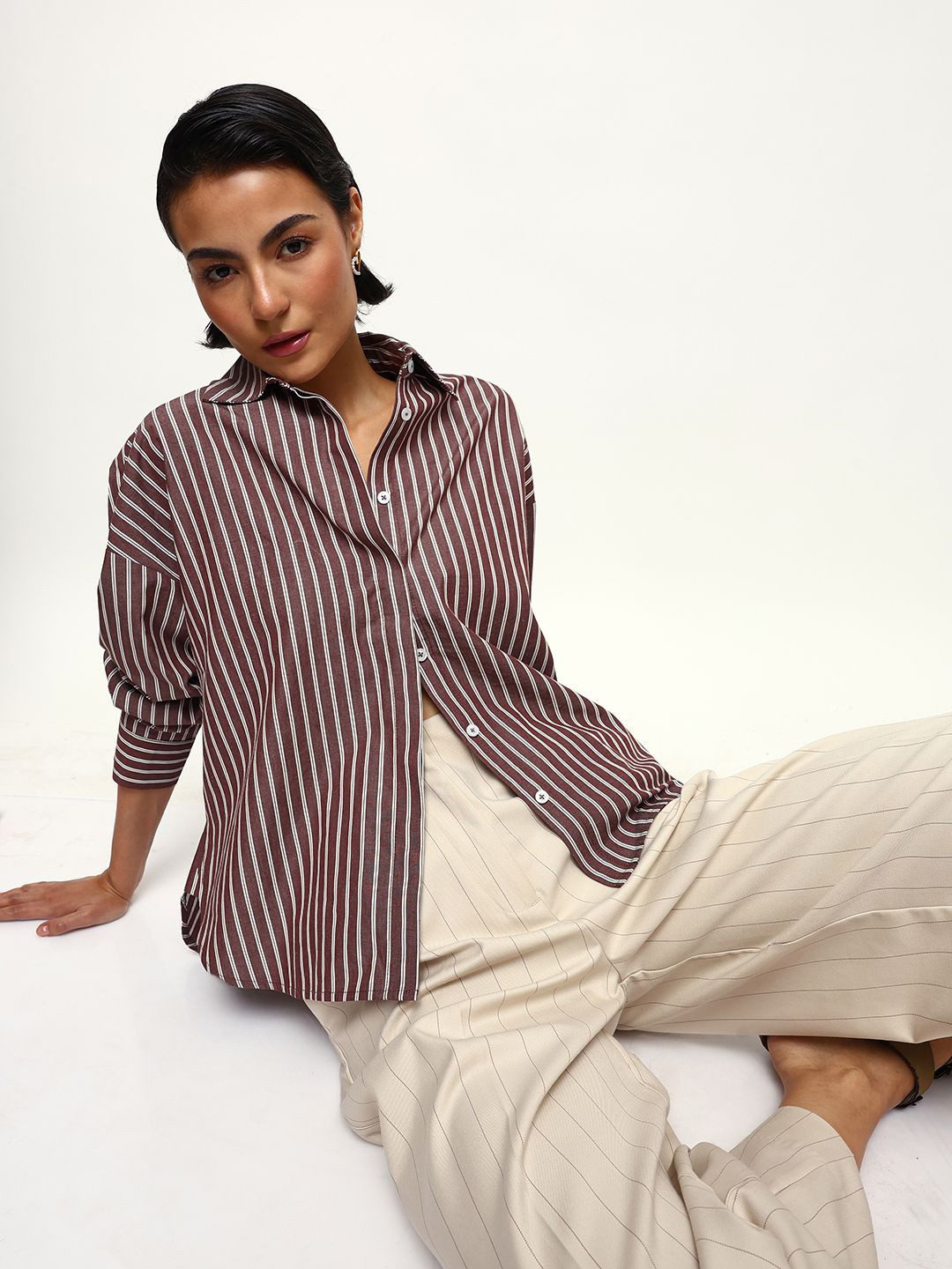 DL Woman Comfort Striped Casual Shirt