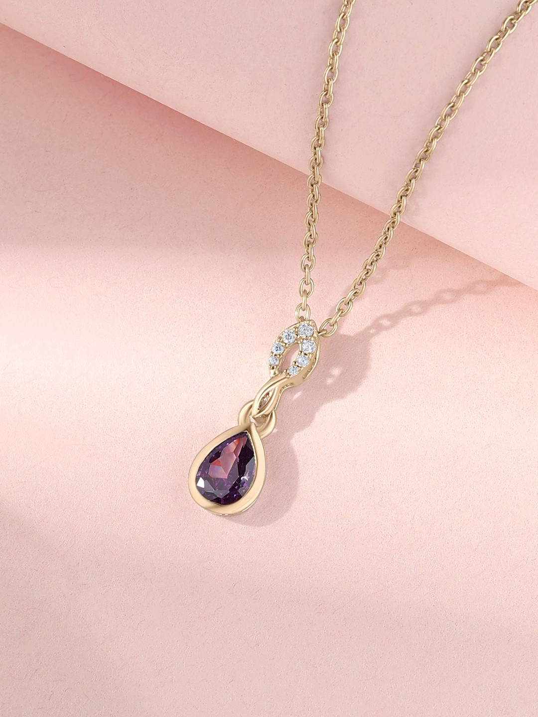 Ornate Jewels Women 18 kt Gold-Plated Teardrop Shaped Pendants with Chains