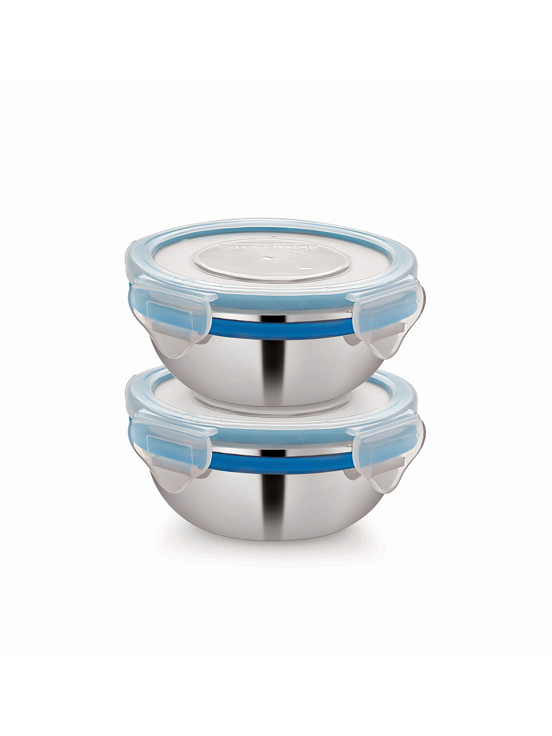 STEELLOCK Stainless Steel Silver-Toned Air Tight Round Box Container