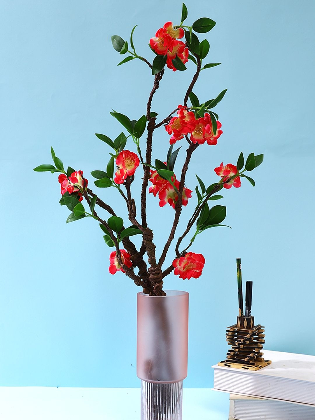 Myntra Elegant Homes Red 2 Pieces Gardenia Artificial Flower