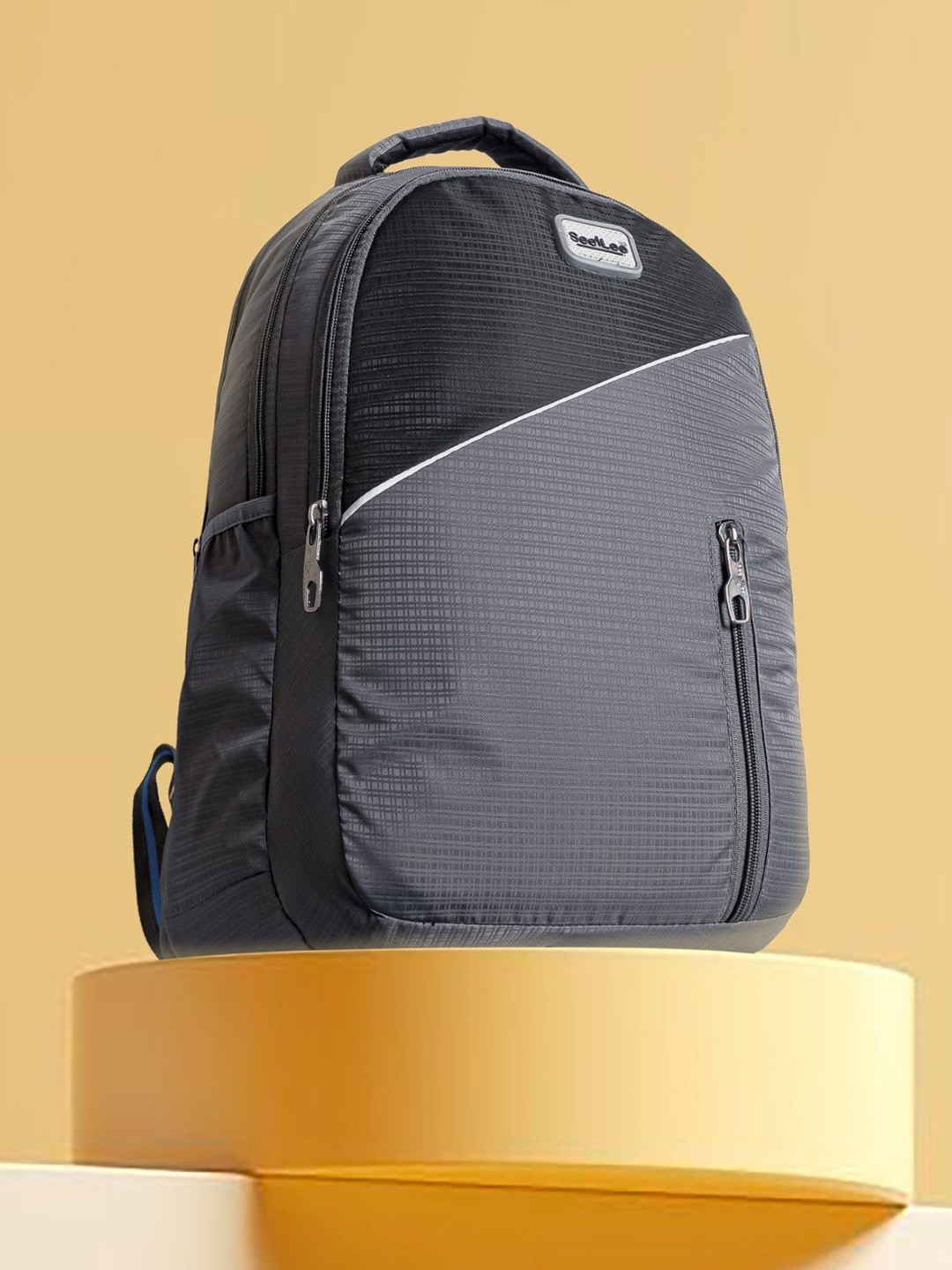 Seenlee Men Colourblocked Water Resistance Laptop Backpack with Compression Straps