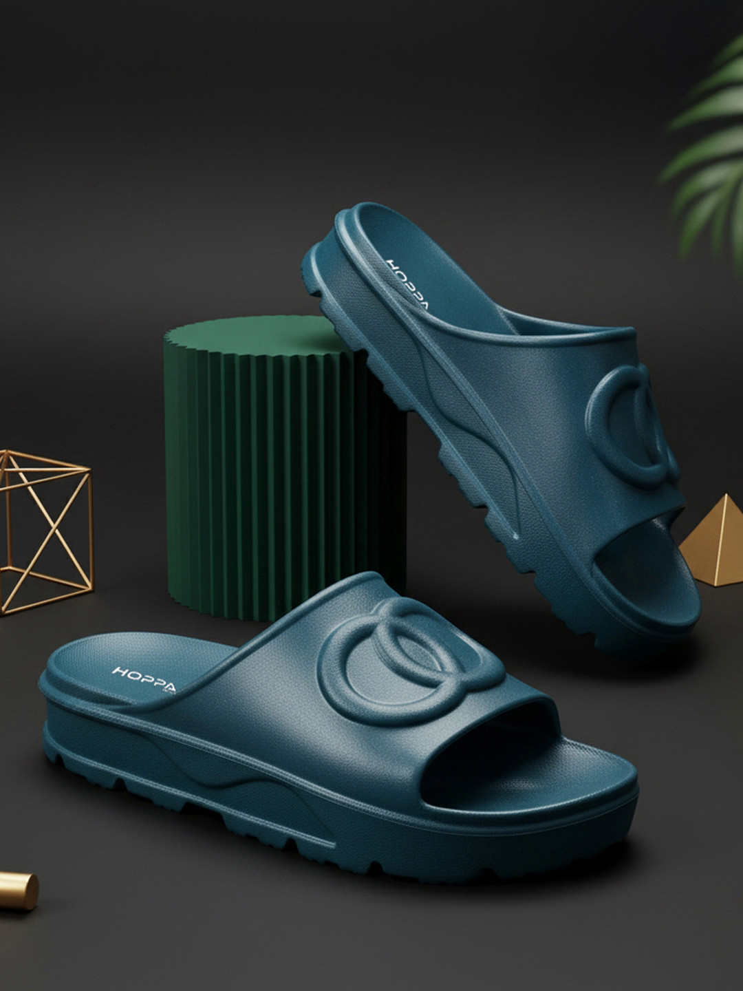 Hoppa Stella Bottle Green Women'S Slides