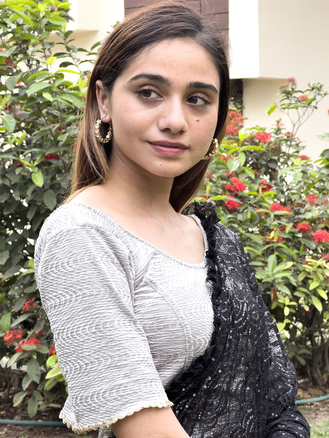 Bindigasm's Advi Bell Sleeve Readymade Saree Blouse