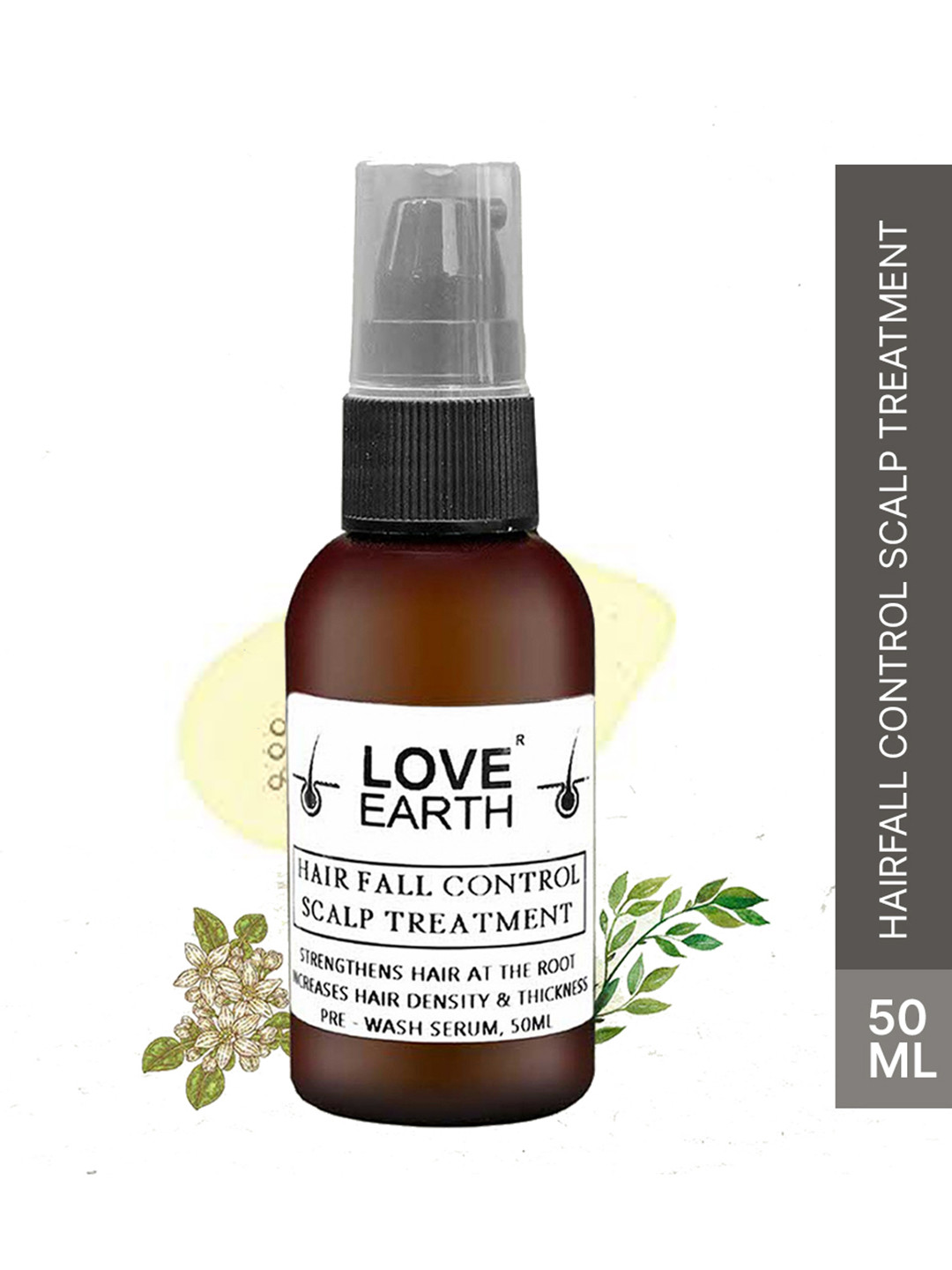 LOVE EARTH Hair Fall Control Scalp Treatment Pre Wash Hair Serum with Olive Oil - 50 ml