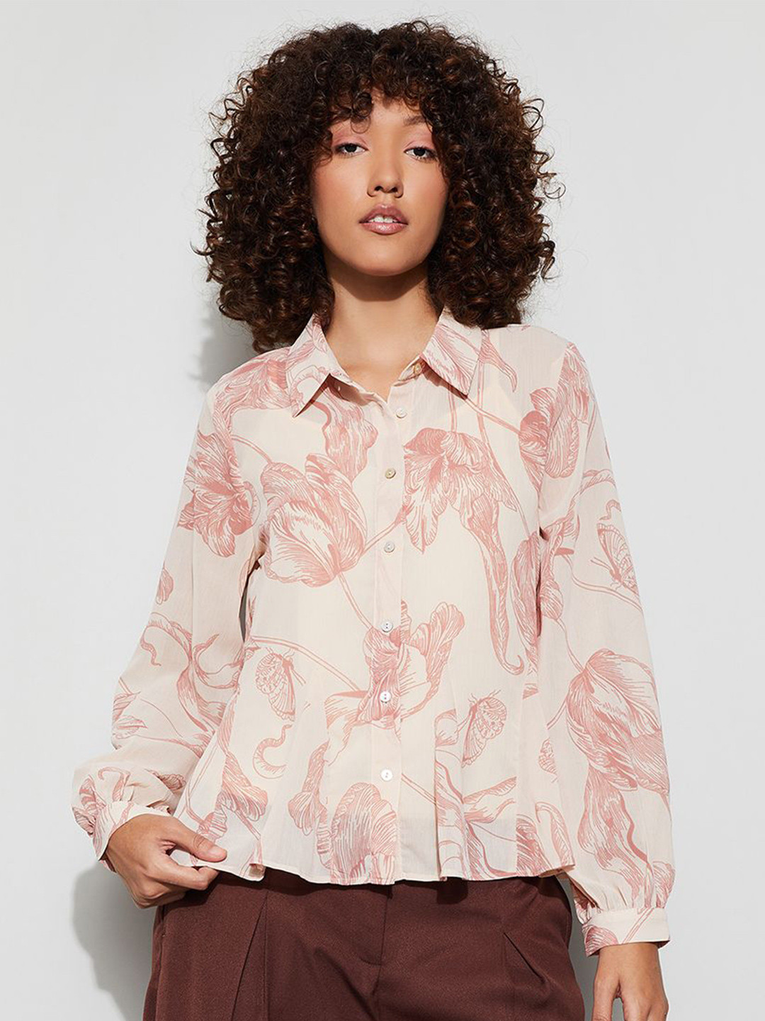 CODE by Lifestyle Women Floral Semi Sheer Printed Casual Shirt
