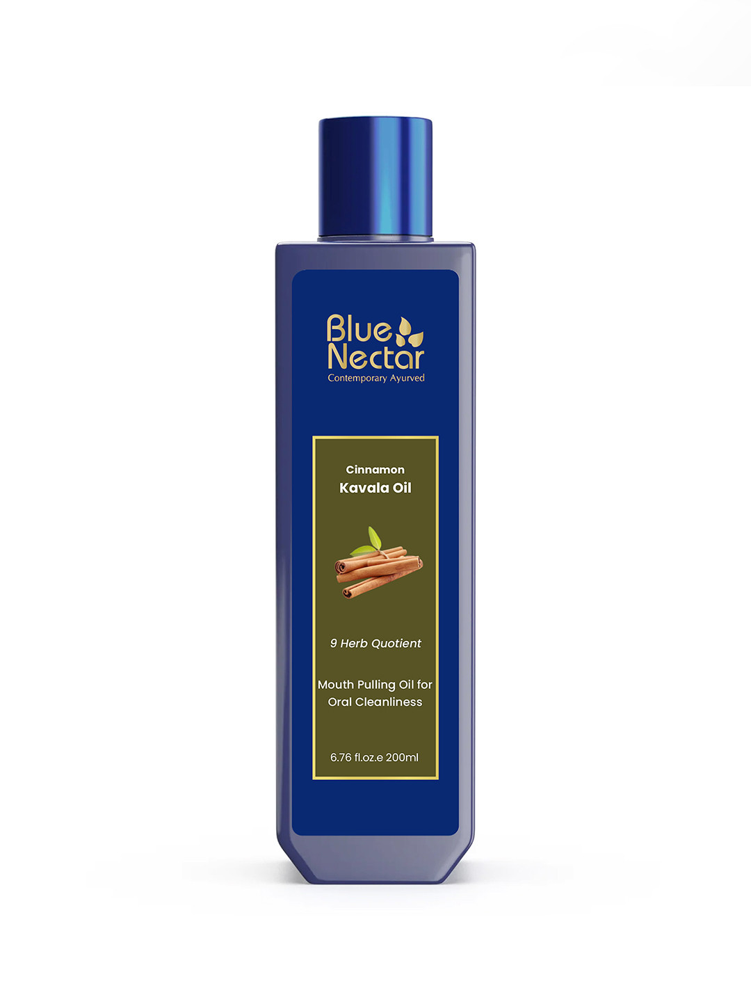 Blue Nectar Cinnamon Pulling Oil Ayurvedic Mouthwash for Bad Breath & Gum Care 200 ml