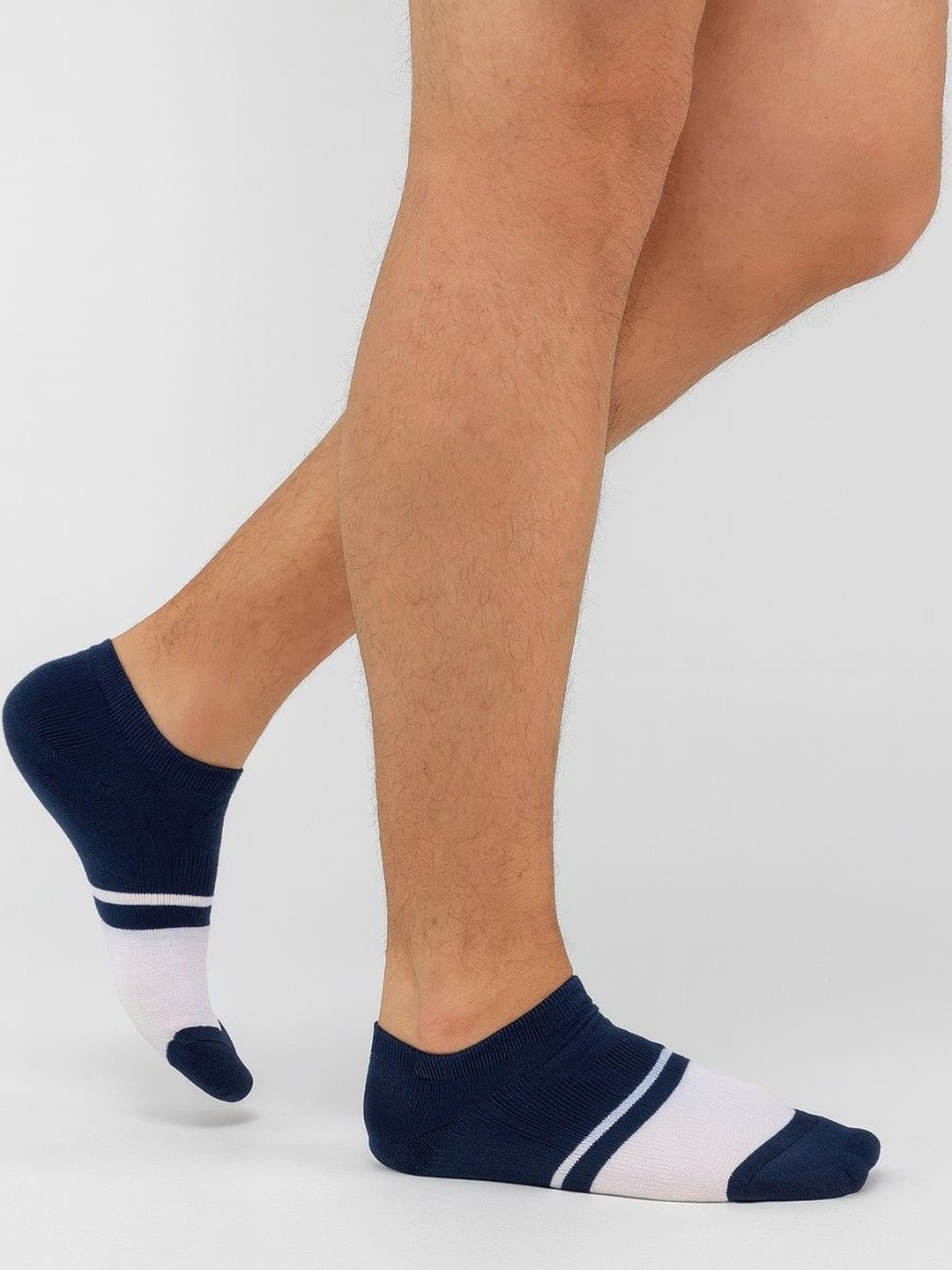 SAZARA Men 5-Pcs Striped Shoe Liner-Length Socks