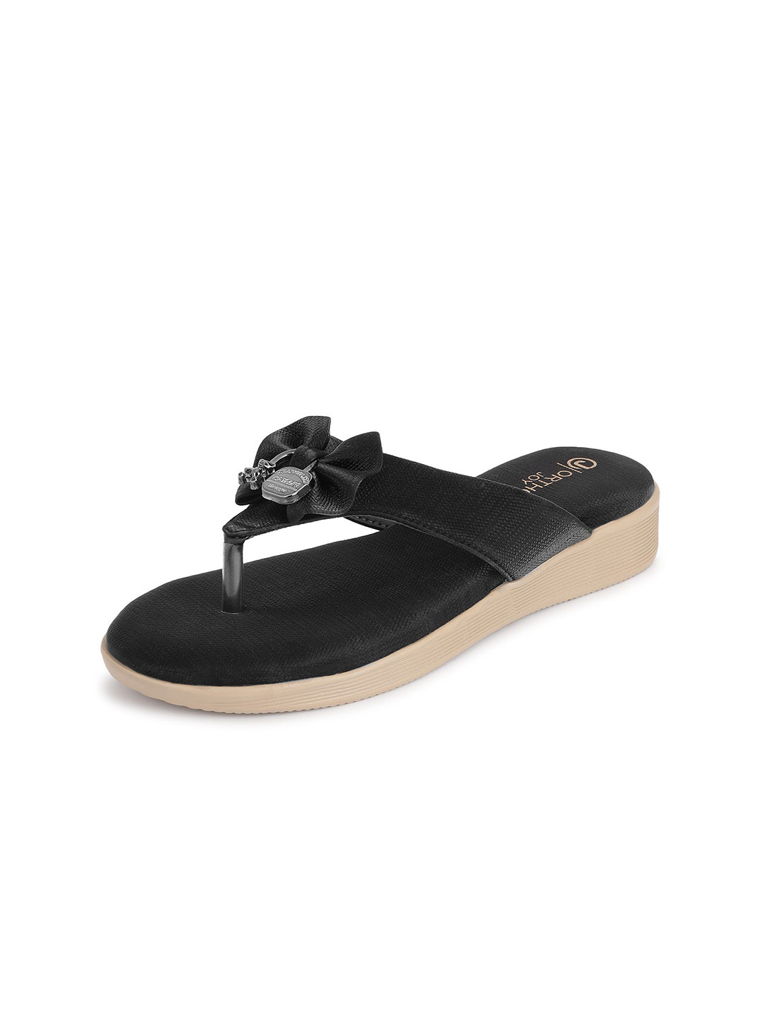 ORTHO JOY Women T-Strap Flats With Bows