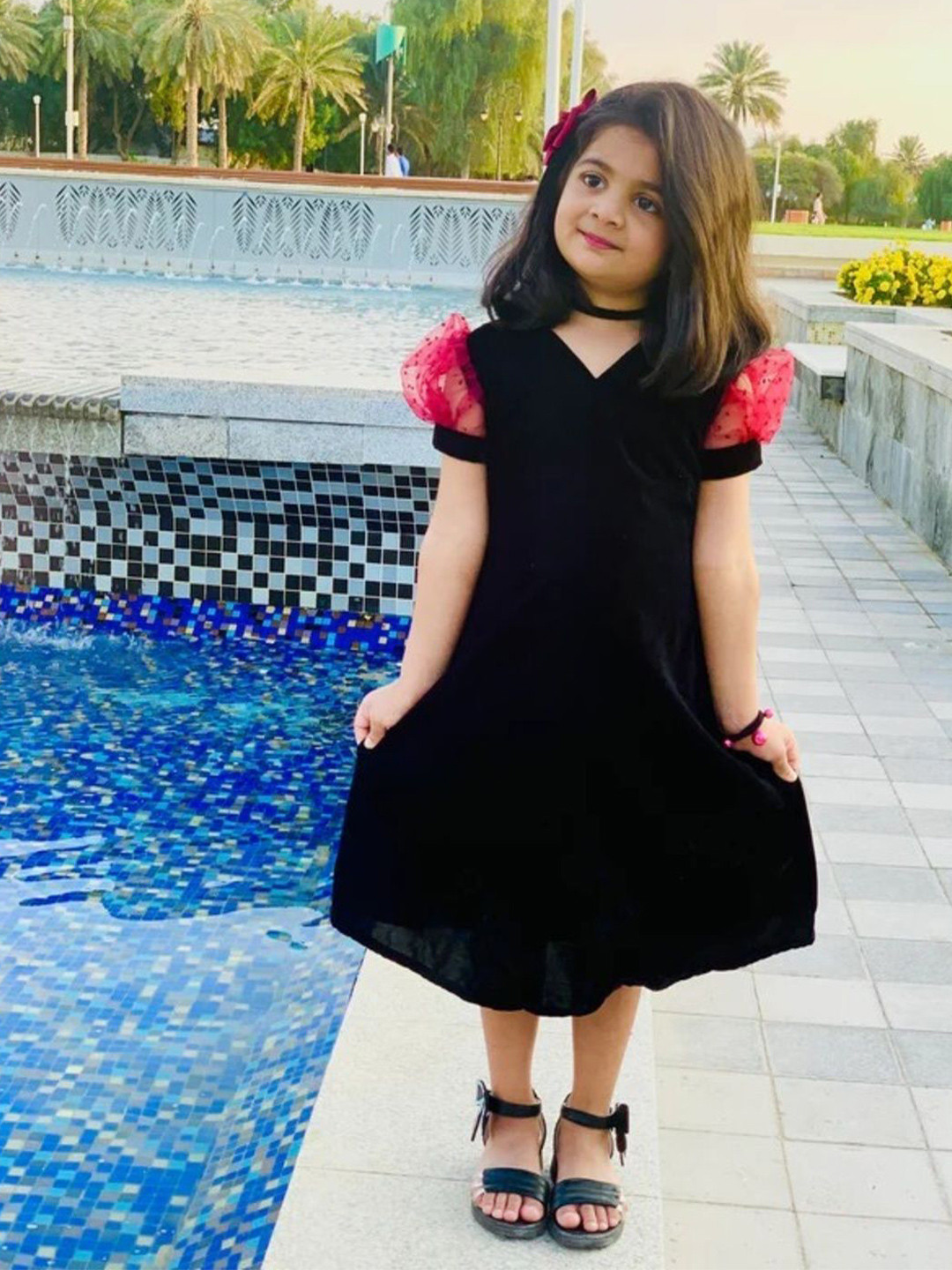 DISHA CREATIONZ Ruffled A-Line Dress