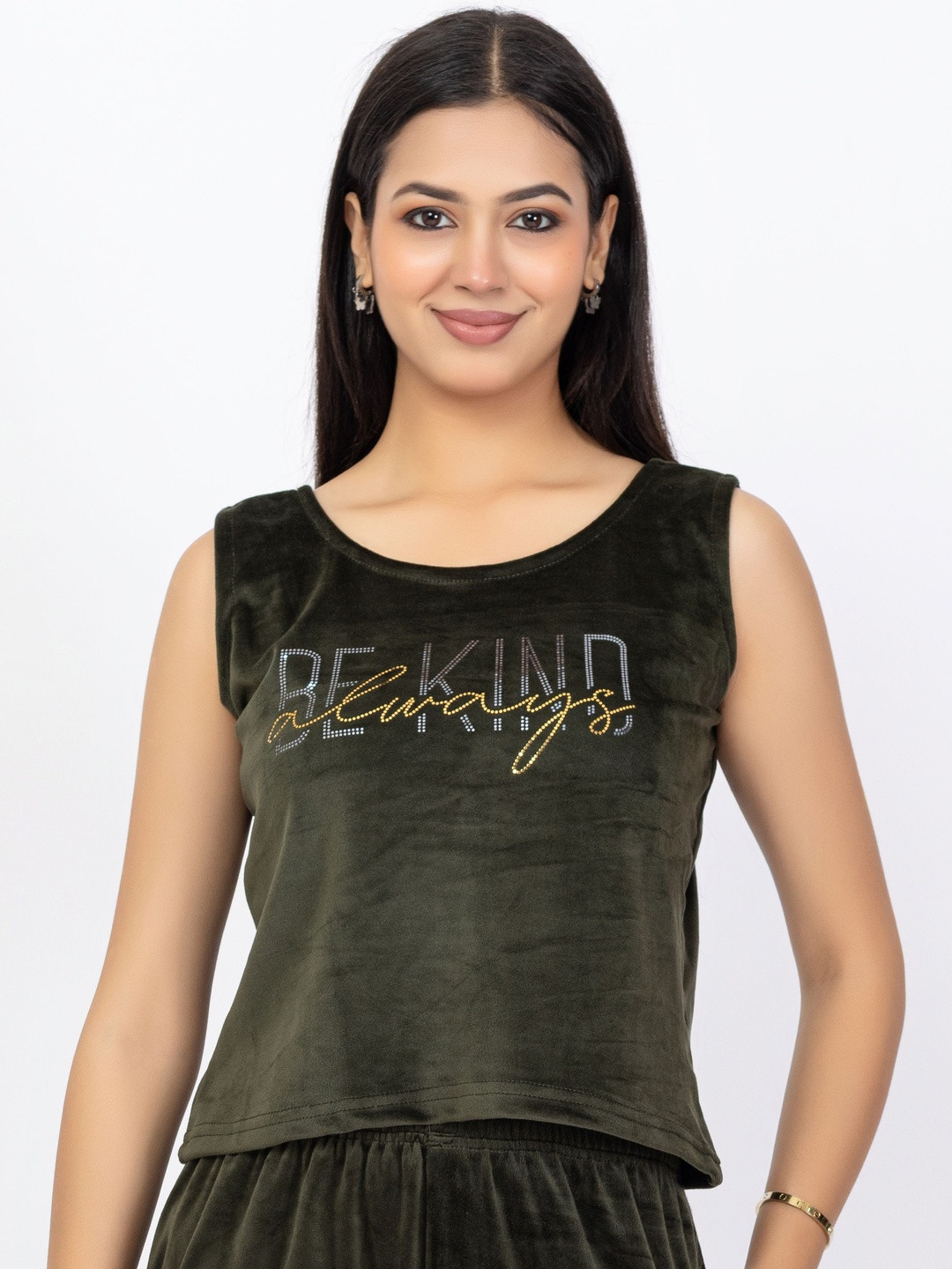 D-LINE Embellished Velvet Top