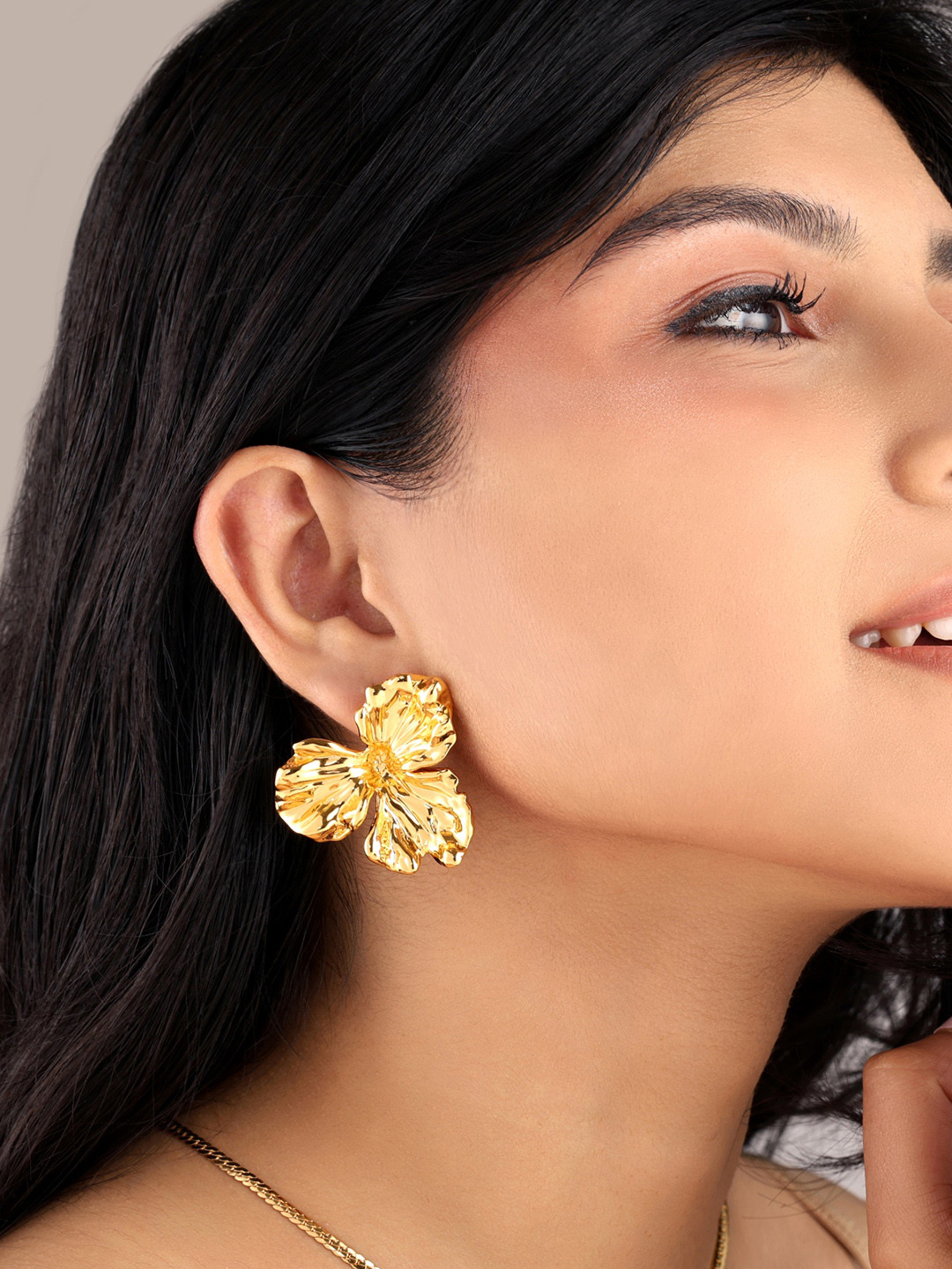 Sucra Women 14Kt Real Gold Plated Wildflower Studs