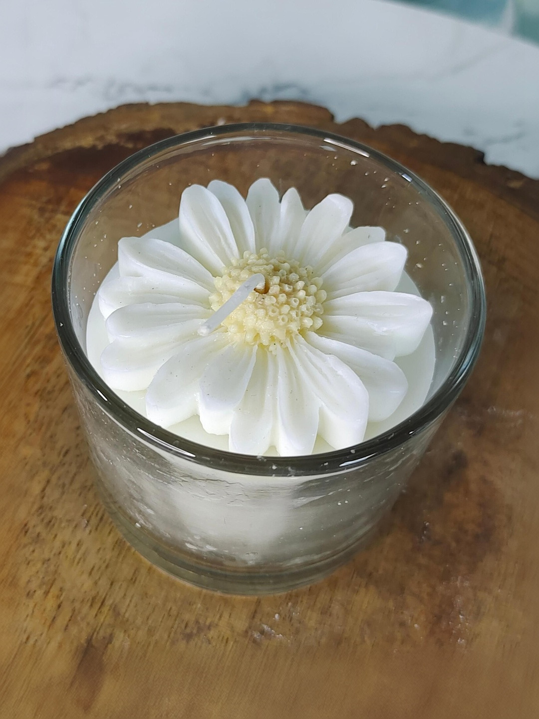 SOWPEACE Assorted Glass Flower Candle Duo