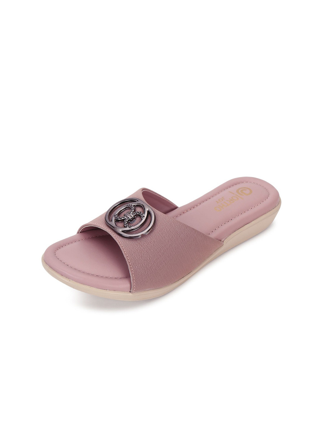 ORTHO JOY Women Purple Slip-On Comfort Sandals
