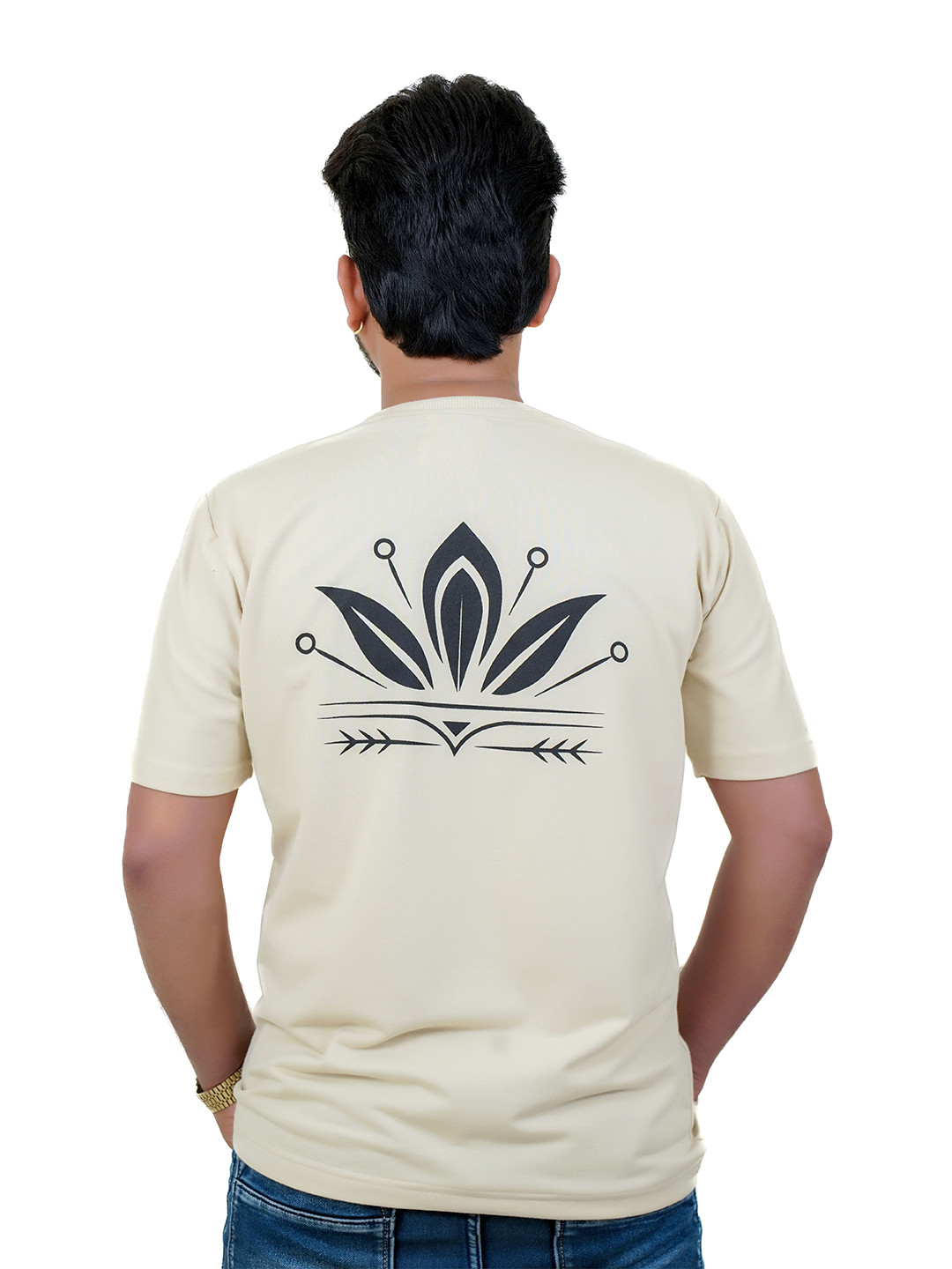 AMOGH BY HR Graphic Printed Round Neck Pure Cotton Slim Fit T-shirt