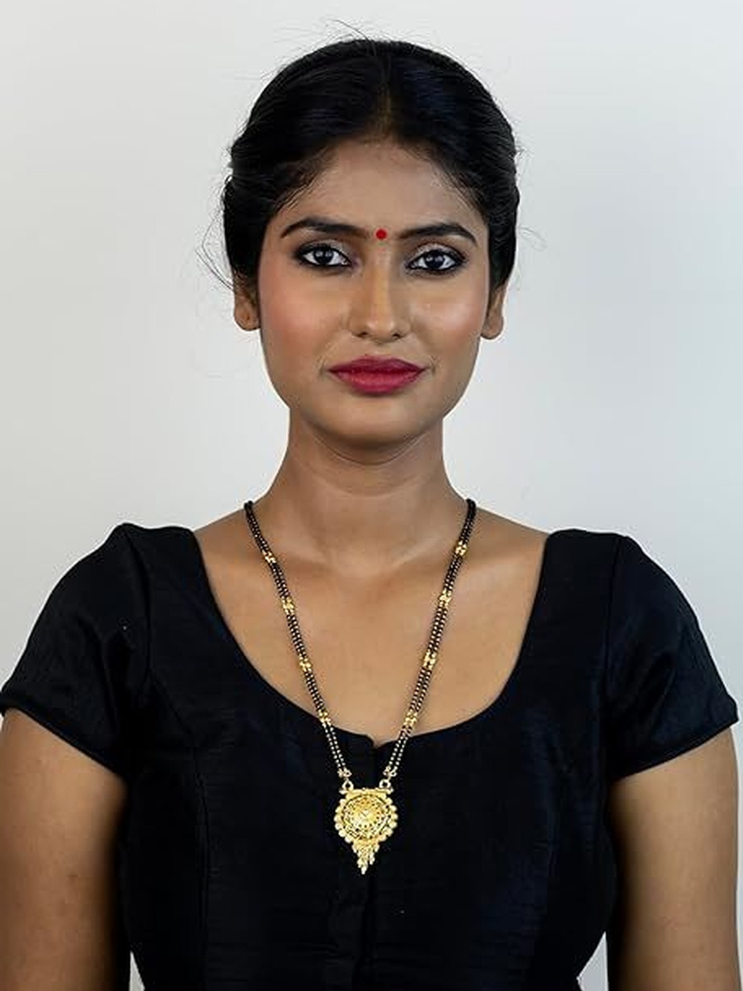 Kulin Women Artificial Stones and Beads Gold-Plated Mangalsutra