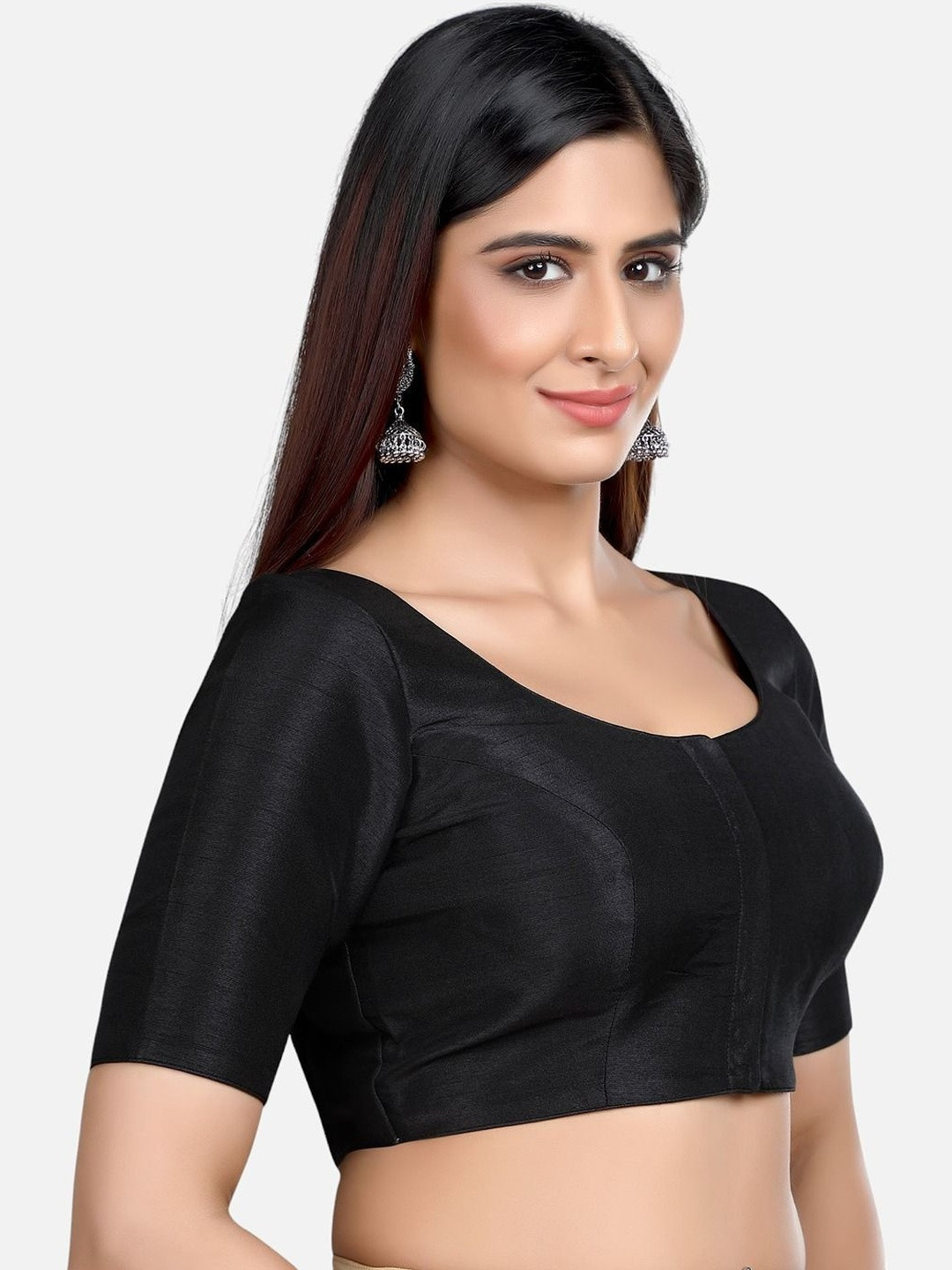 neckbook Round Neck Princess Cut Padded Saree Blouse
