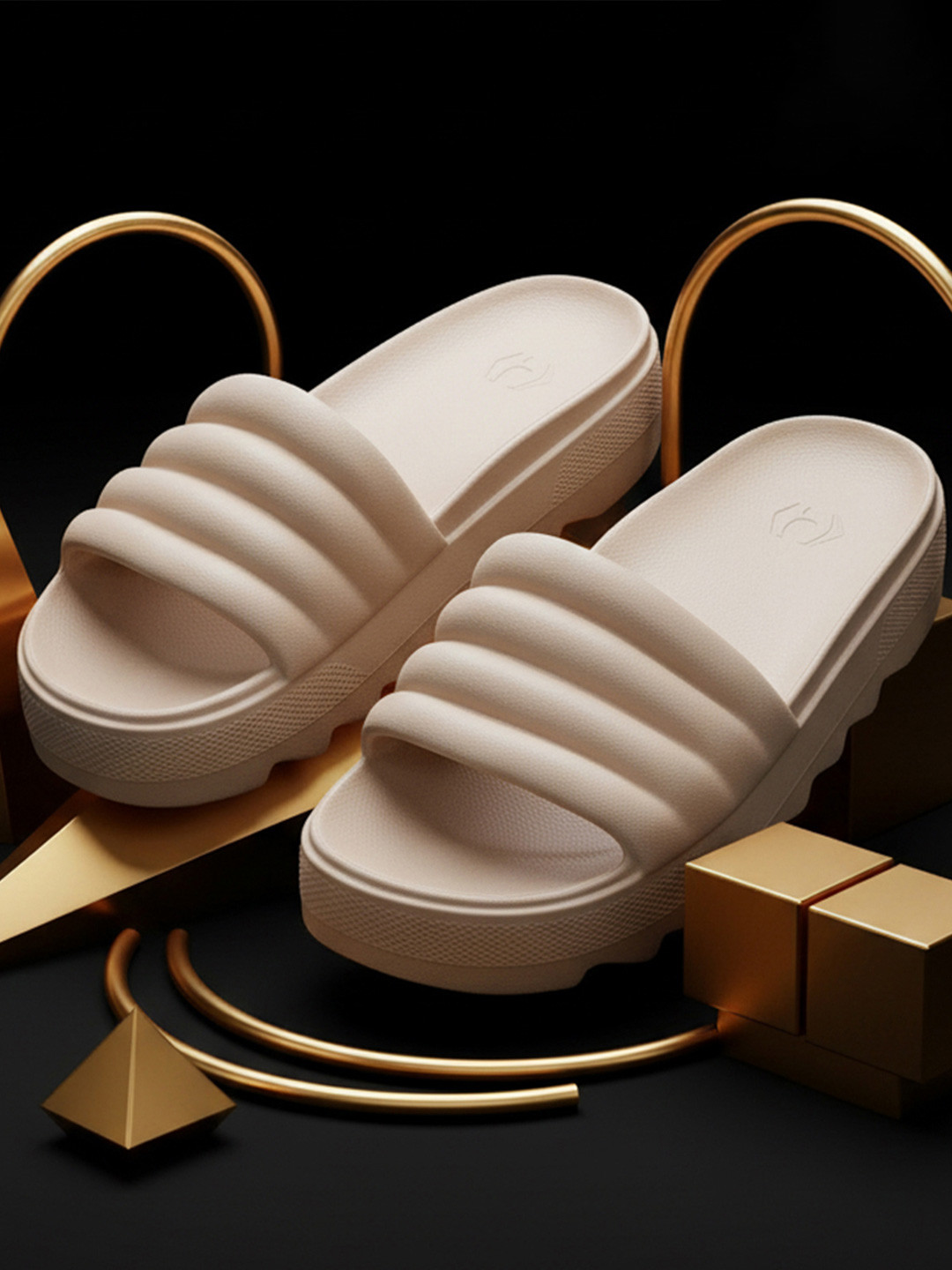 Hoppa Sugar Light Beige Women'S Slides