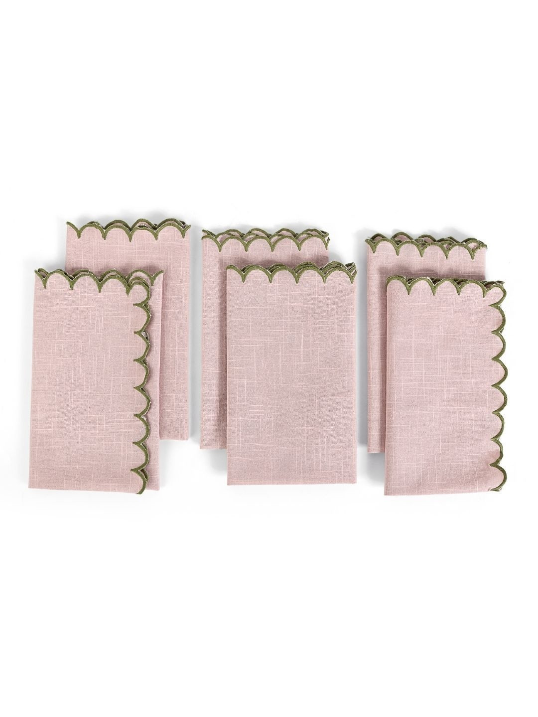 fingercraft Pack of 6 Scallop Table Napkin